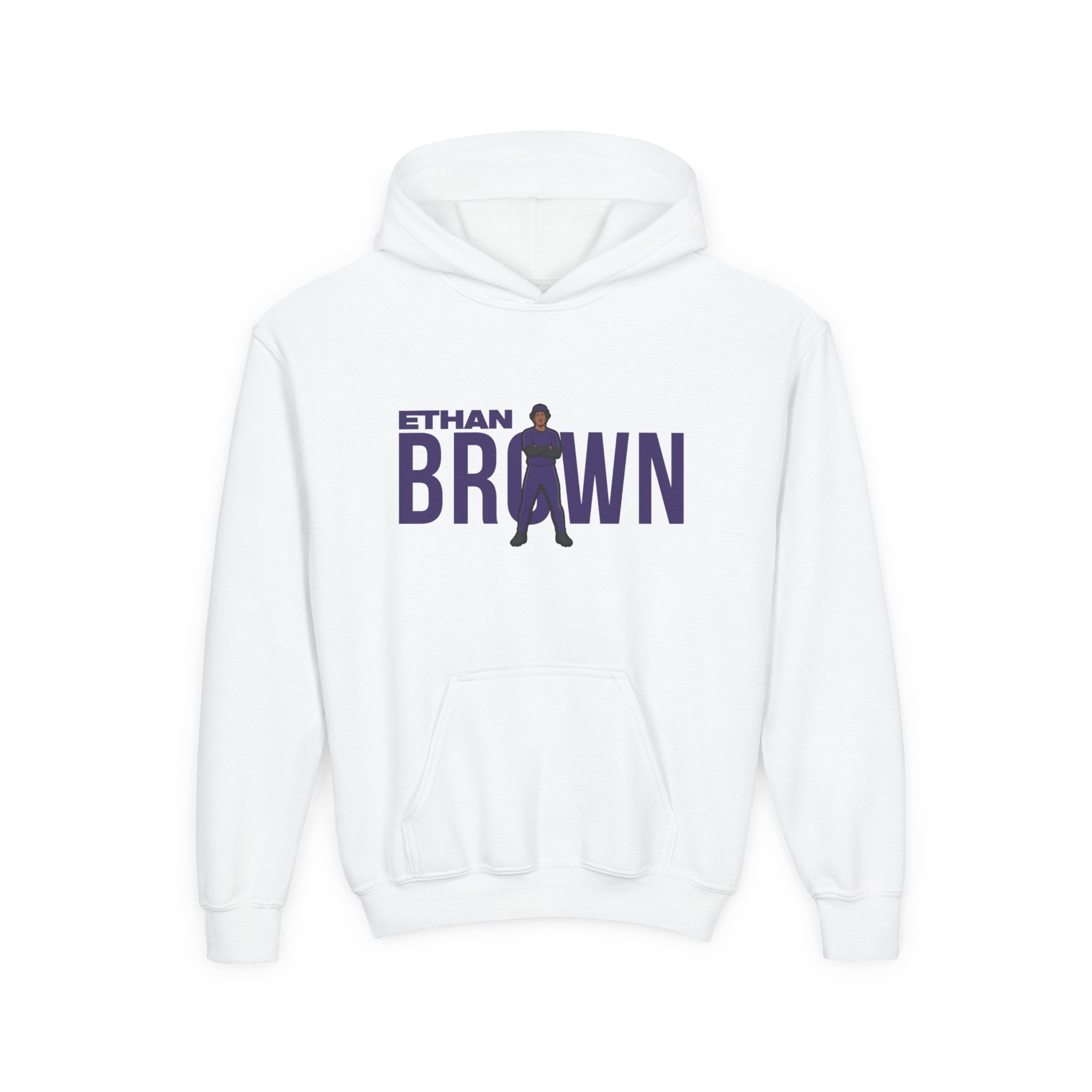 Youth Hoodie — character_player_name in White