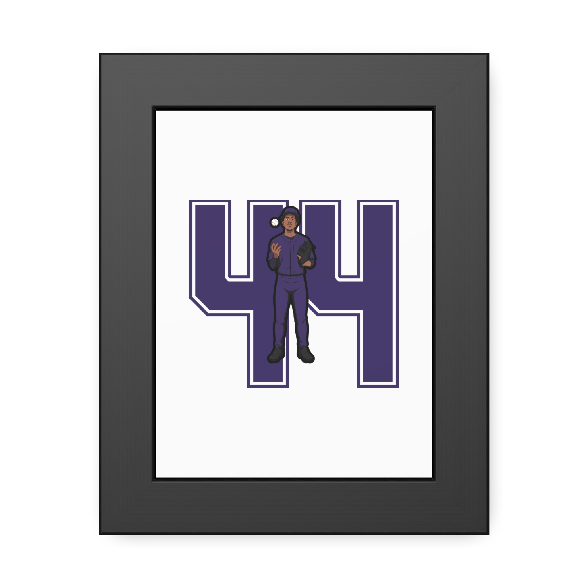 Framed Poster — character_number in Black
