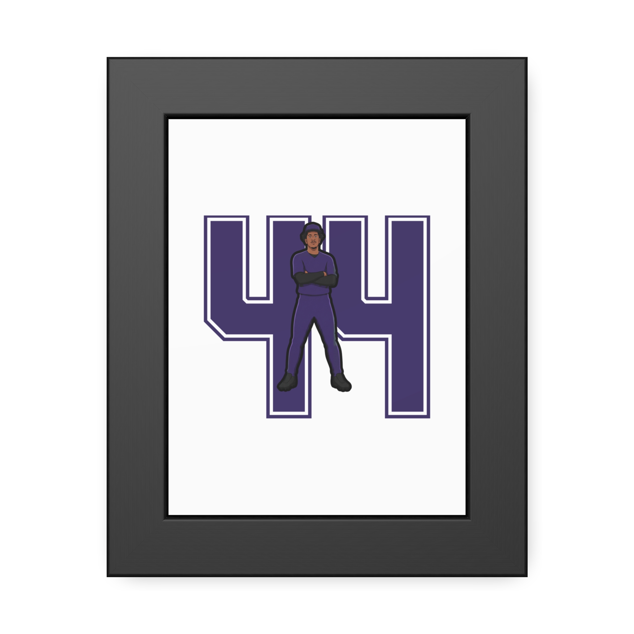 Framed Poster — character_number in Black