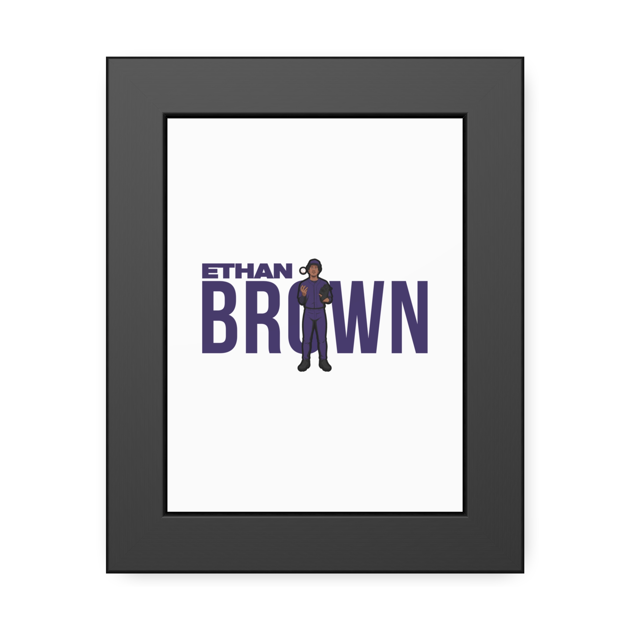 Framed Poster — character_player_name in Black