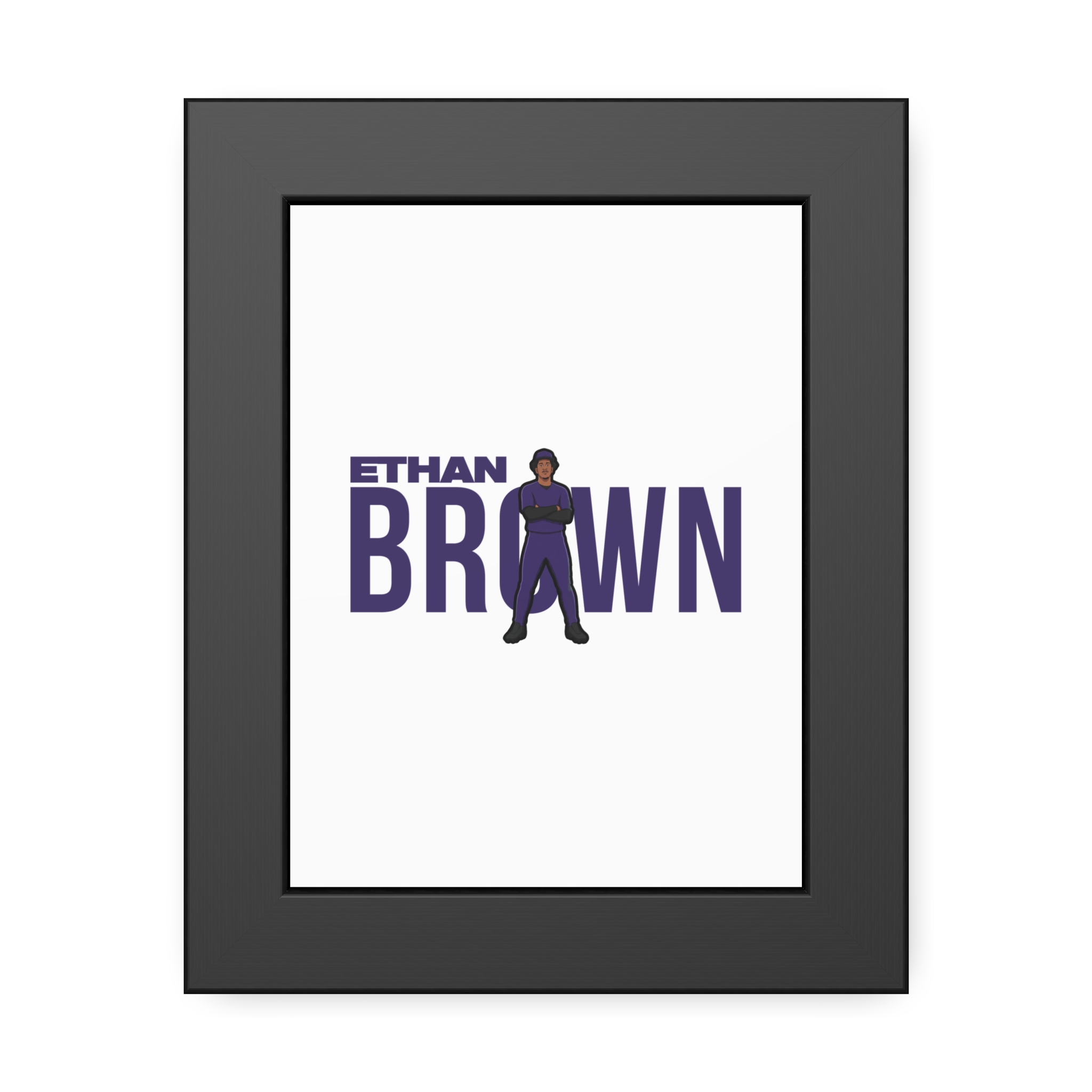 Framed Poster — character_player_name in Black