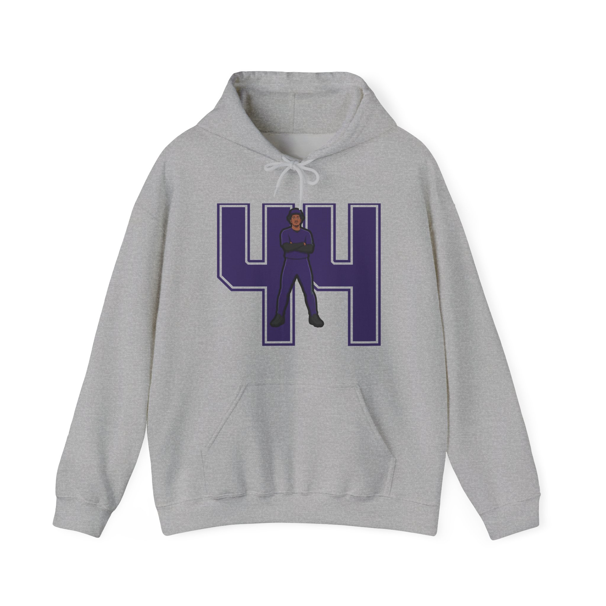 Hoodie — character_number in Grey
