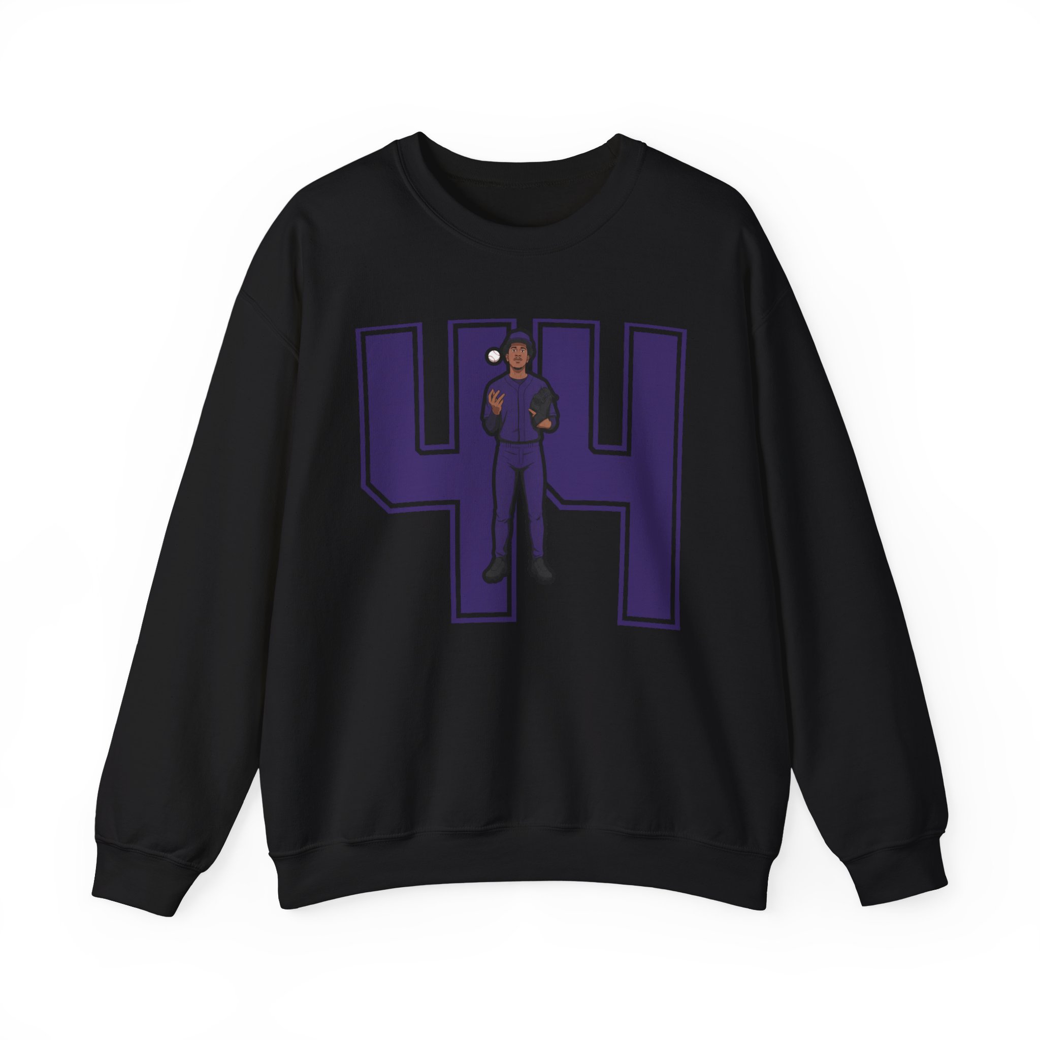 Crewneck Sweatshirt — character_number in Black