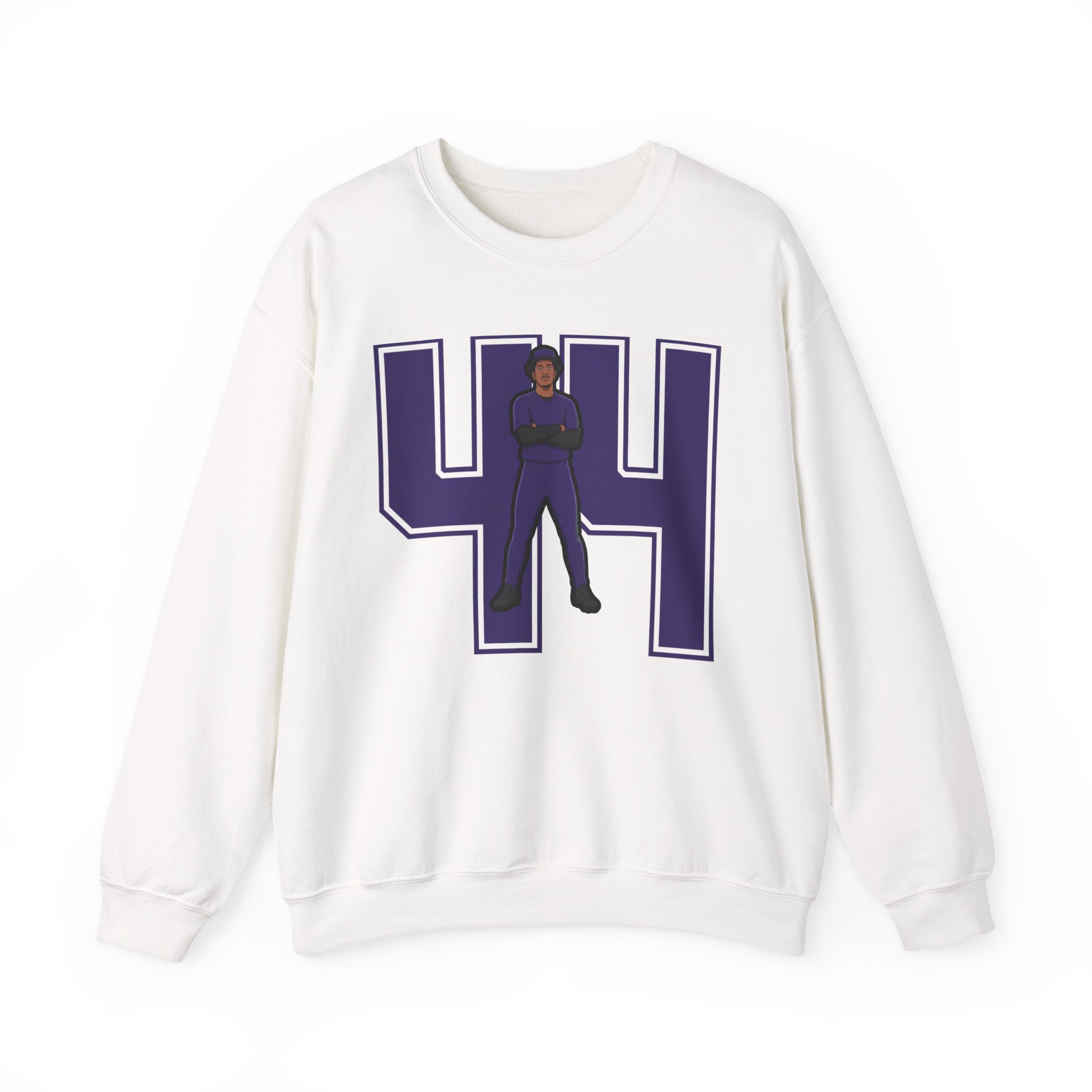 Crewneck Sweatshirt — character_number in White