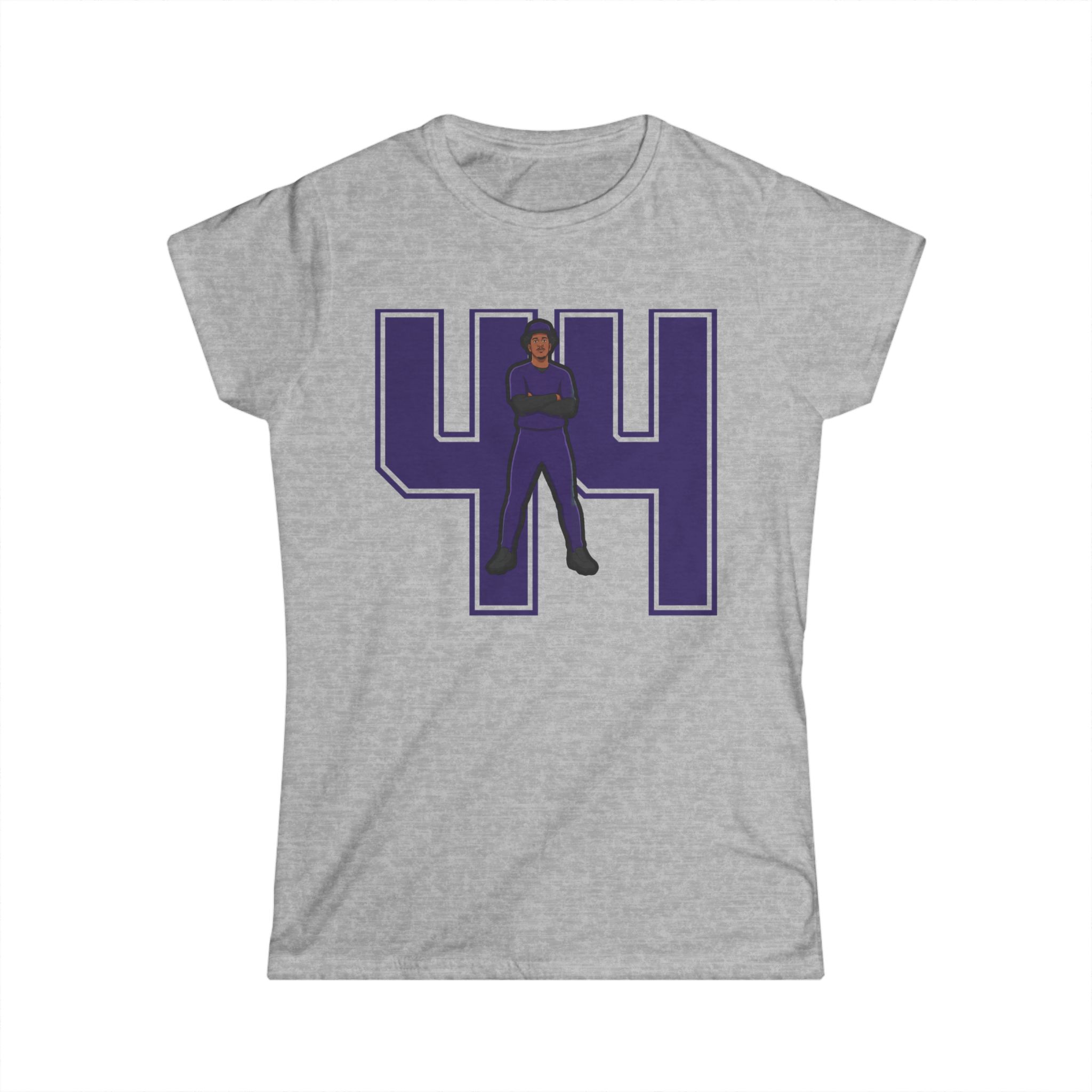 Women's Softstyle Tee — character_number in Grey