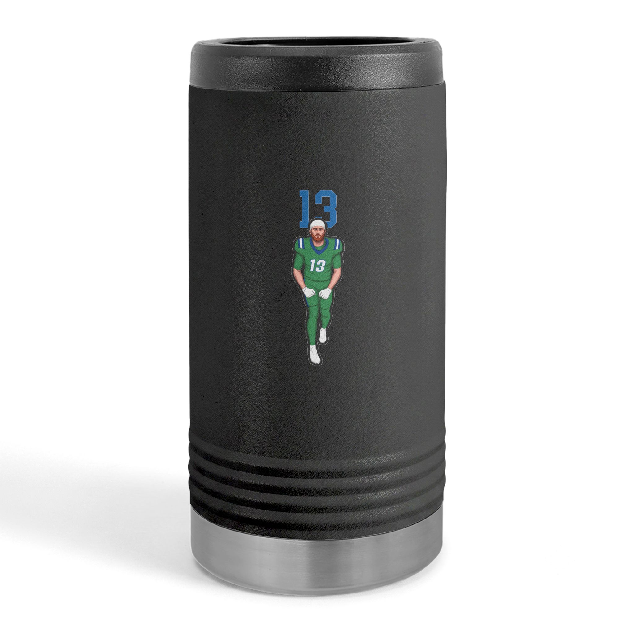 Slim Stainless Can Cooler — character_number_top in Black