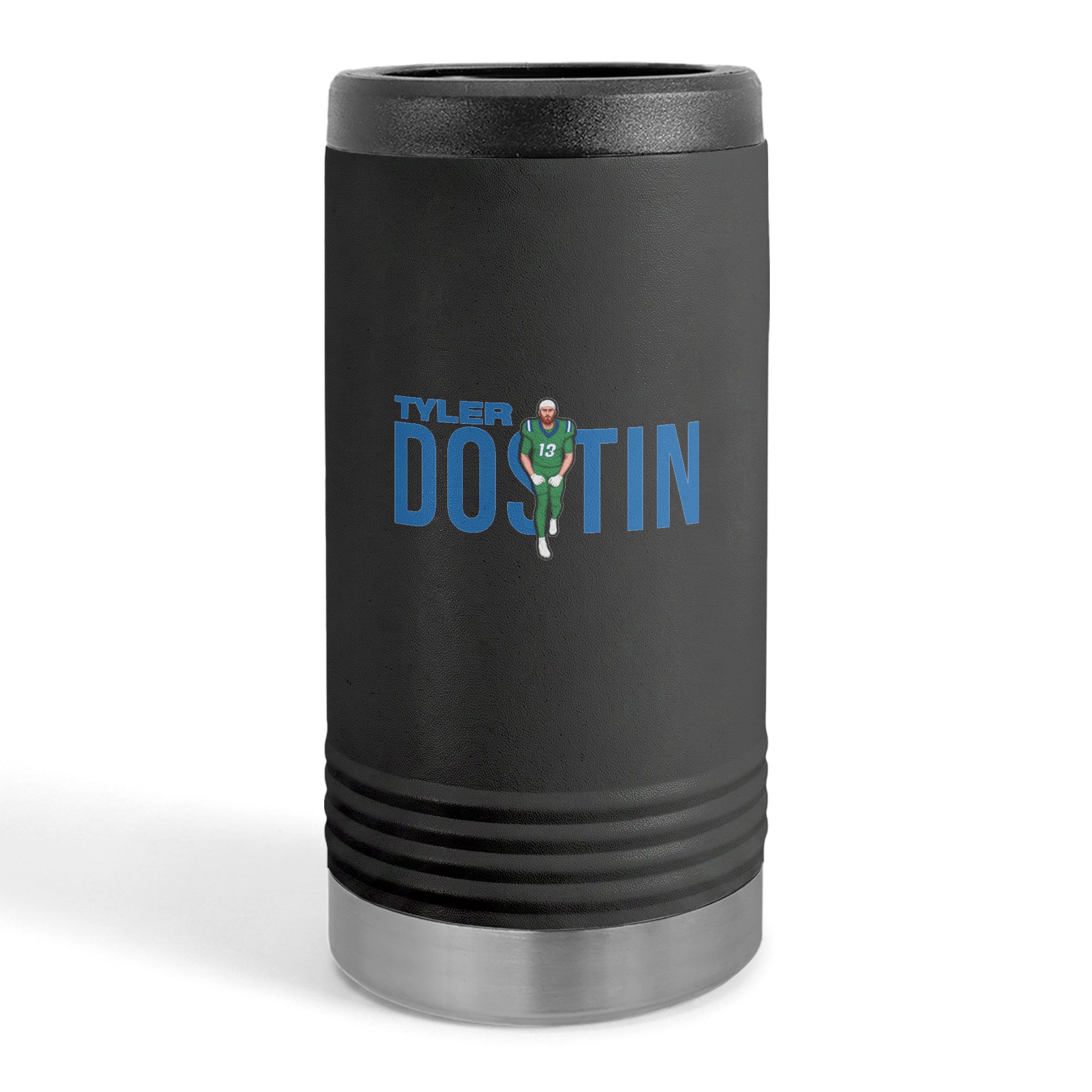 Slim Stainless Can Cooler — character_player_name in Black