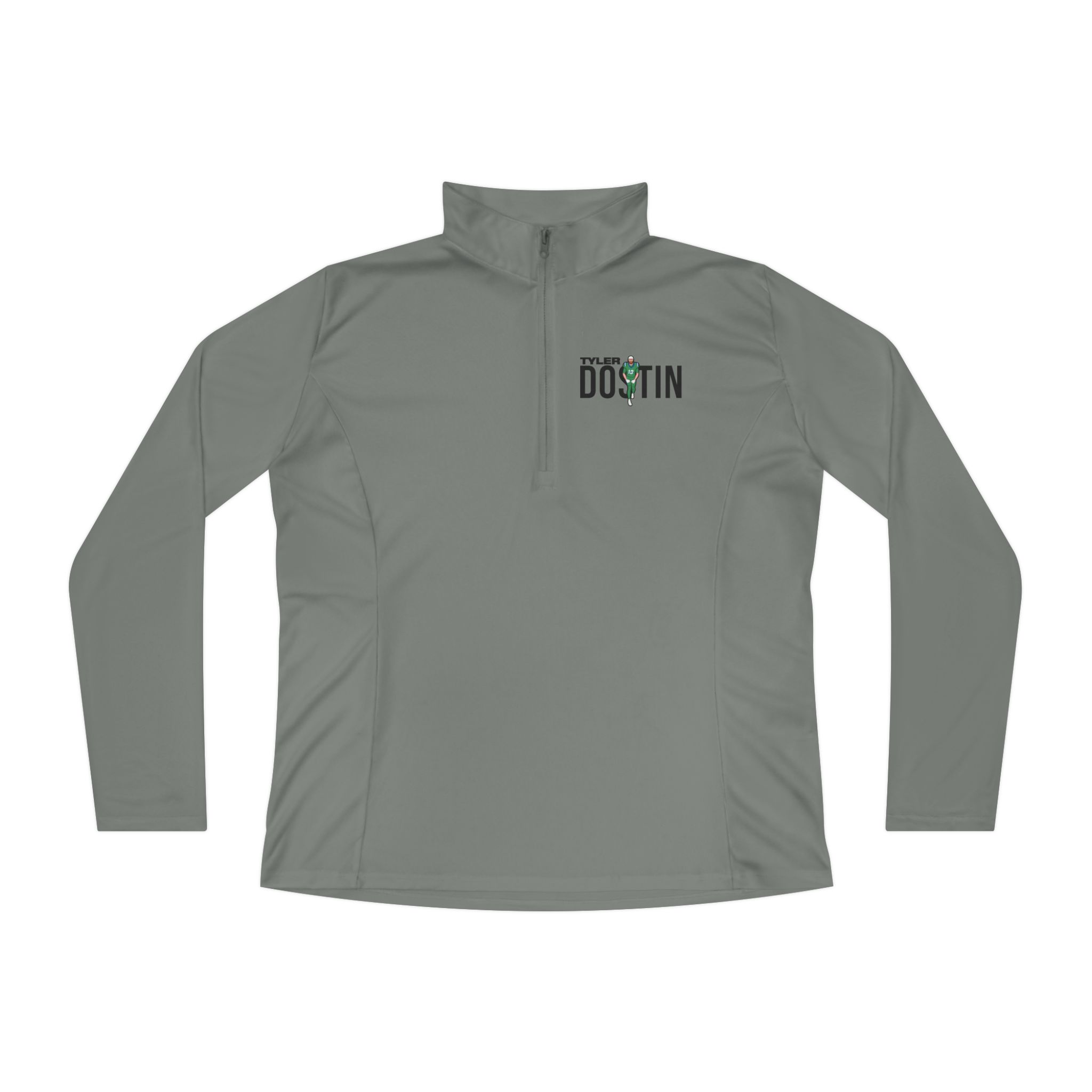 Women's Q-Zip Pullover — character_player_name in Grey