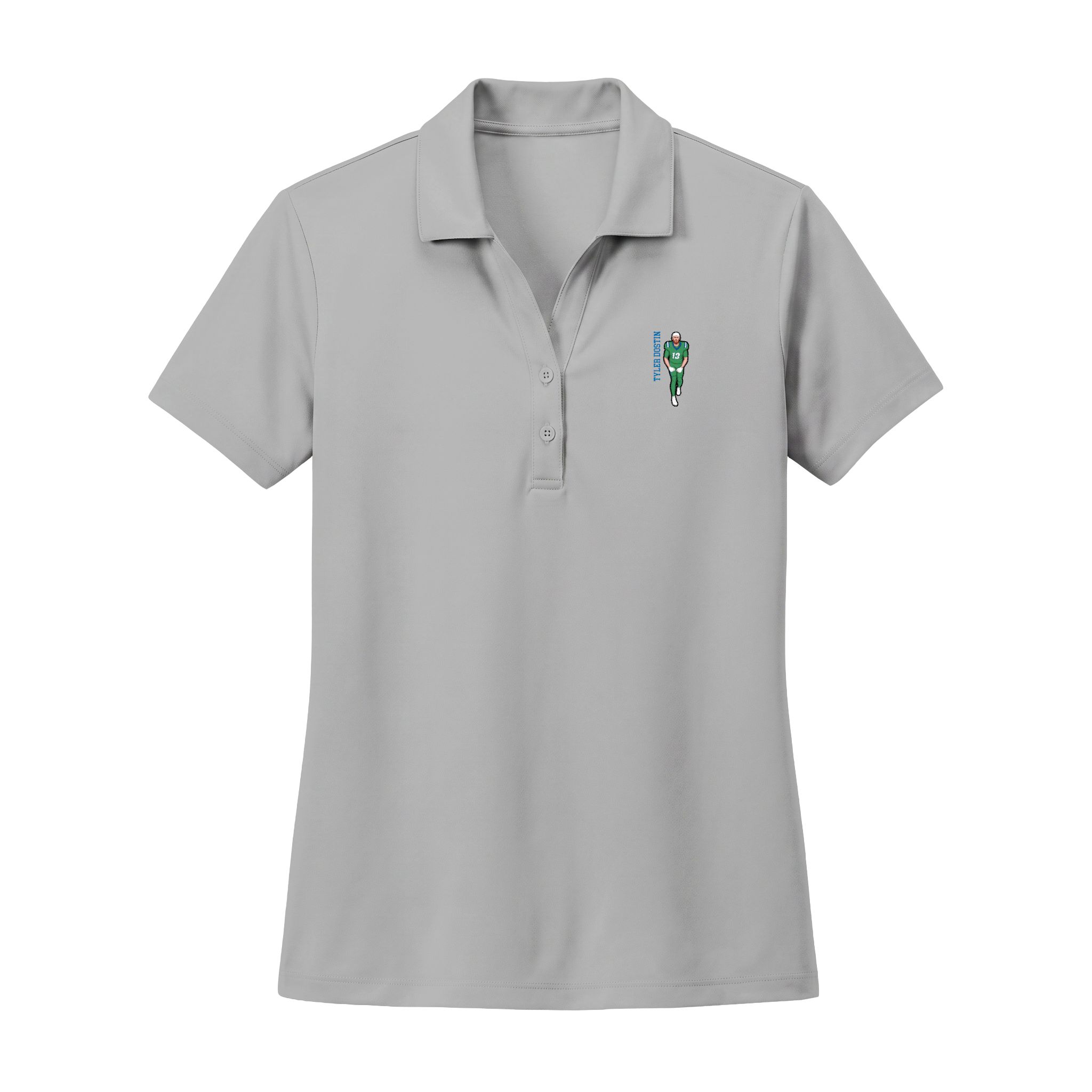 Women's Polo — character_name_vertical in Silver