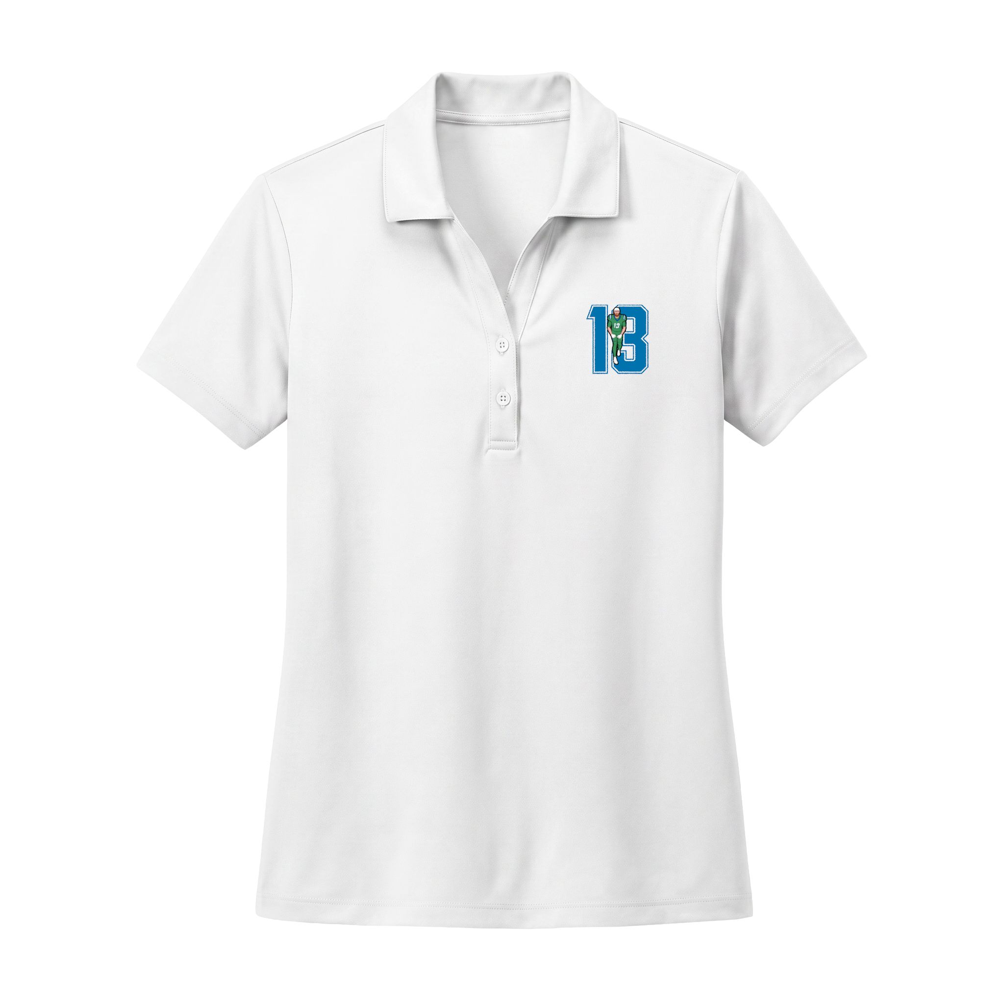 Women's Polo — character_number in White