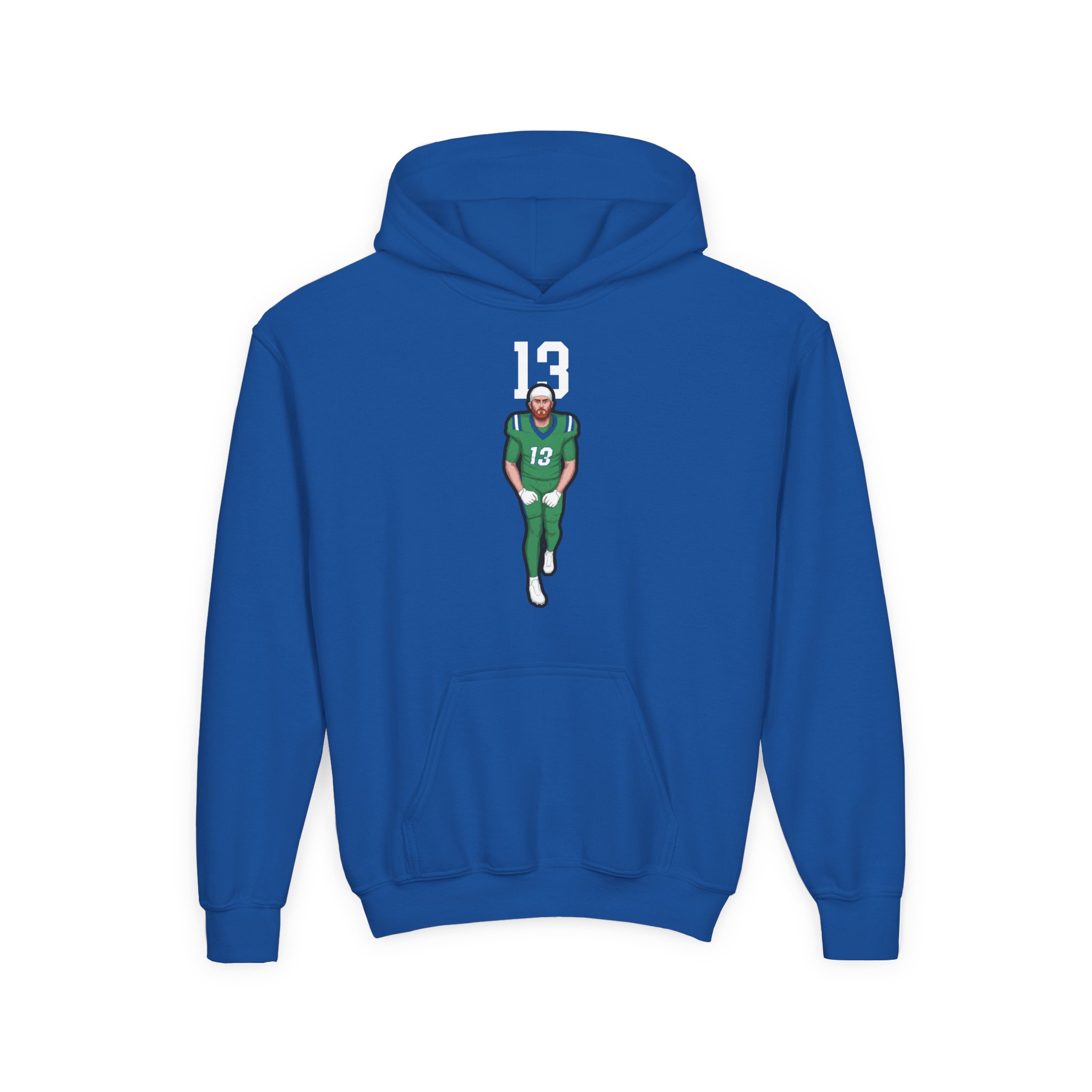 Youth Hoodie — character_number_top in Royal