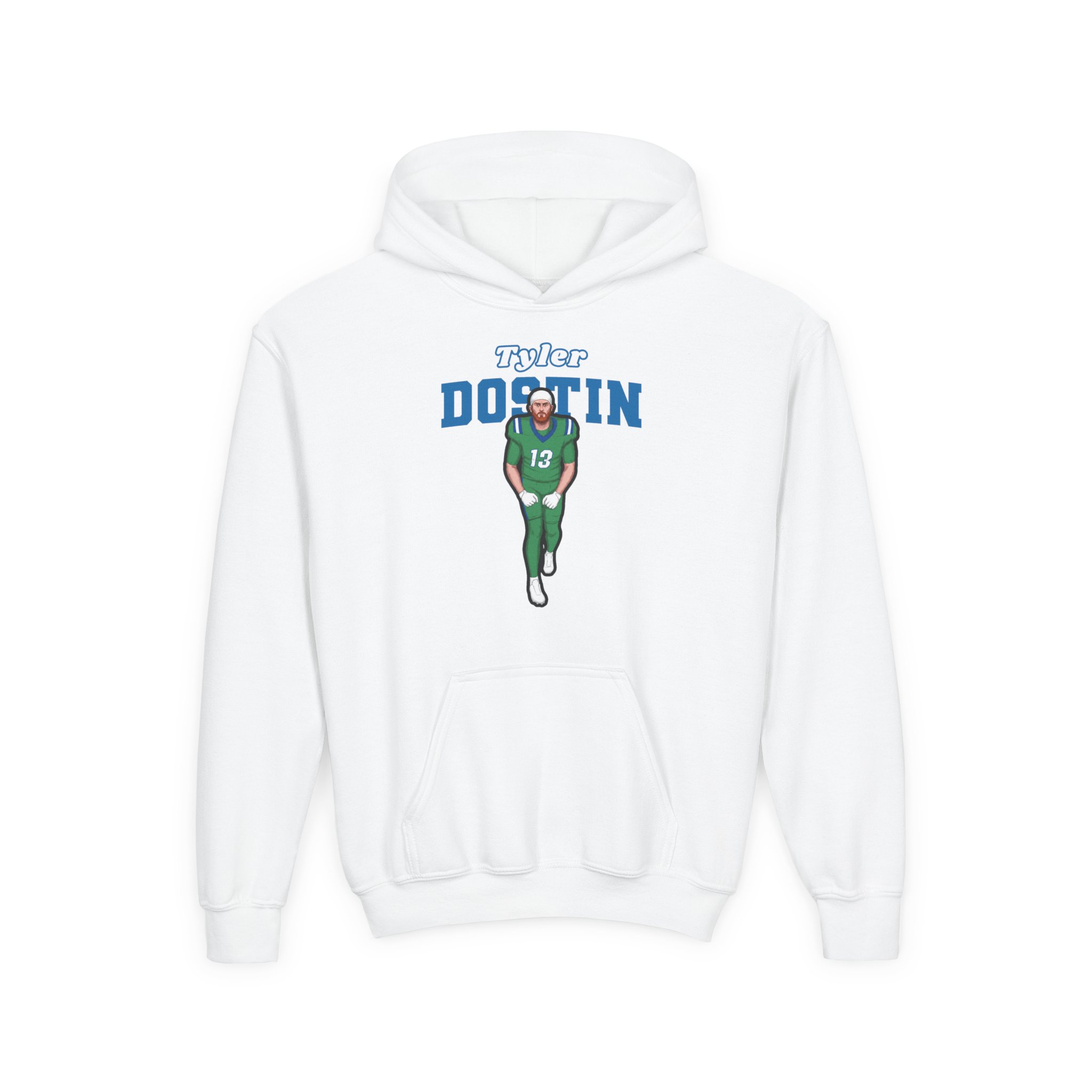 Youth Hoodie — character_name_arch in White