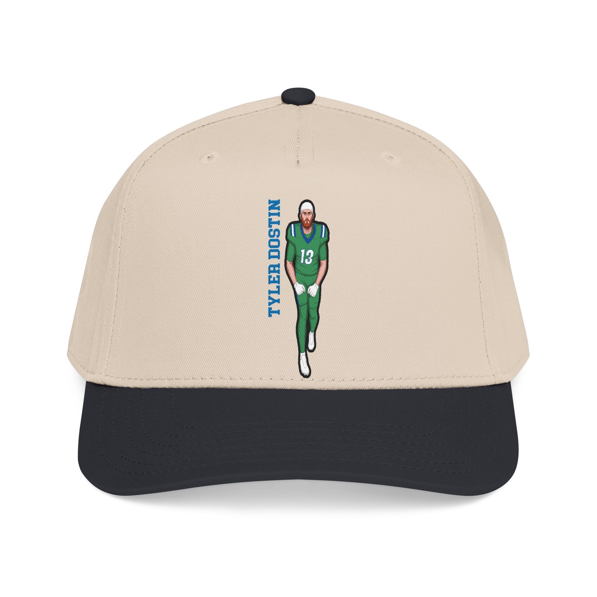 Baseball Cap — character_name_vertical in Black / Natural