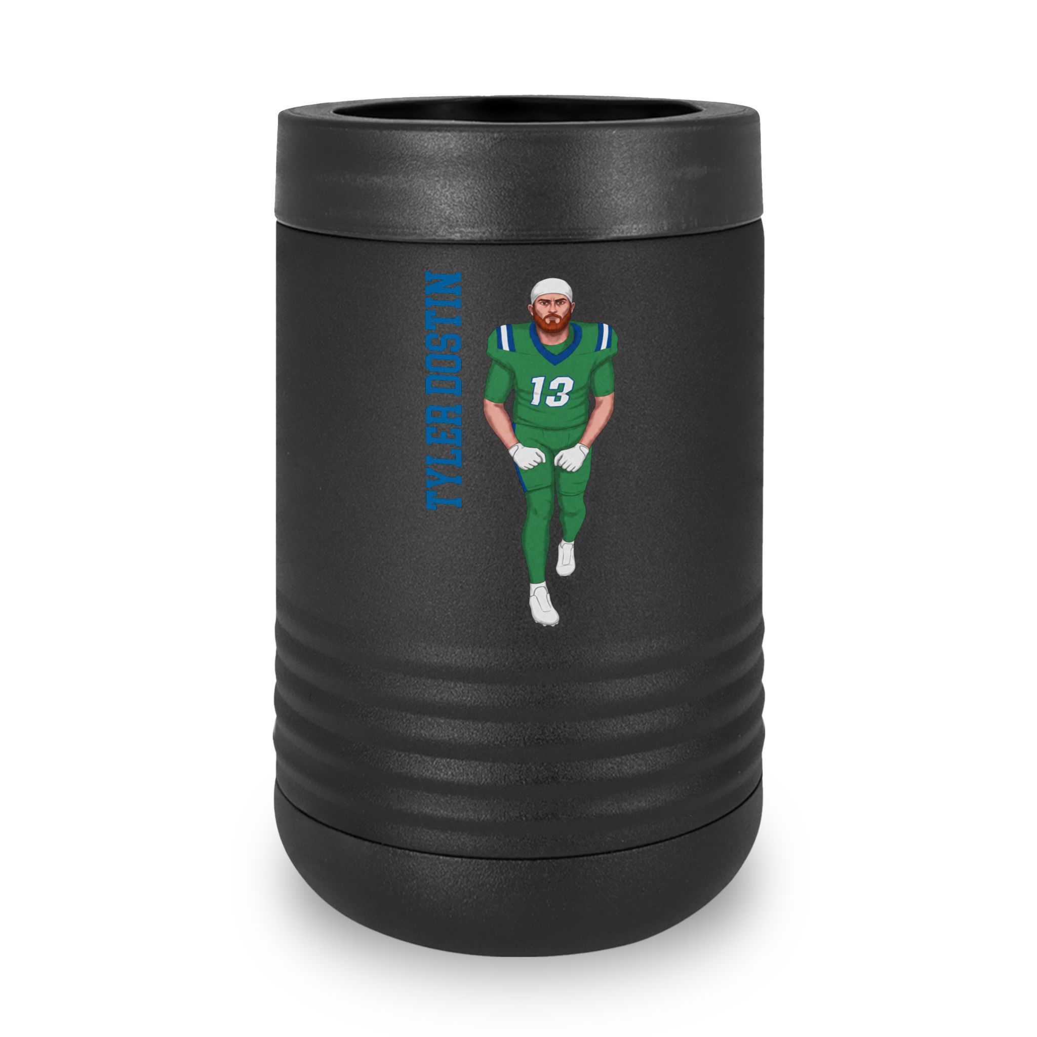 Stainless Can Cooler — character_name_vertical in Black