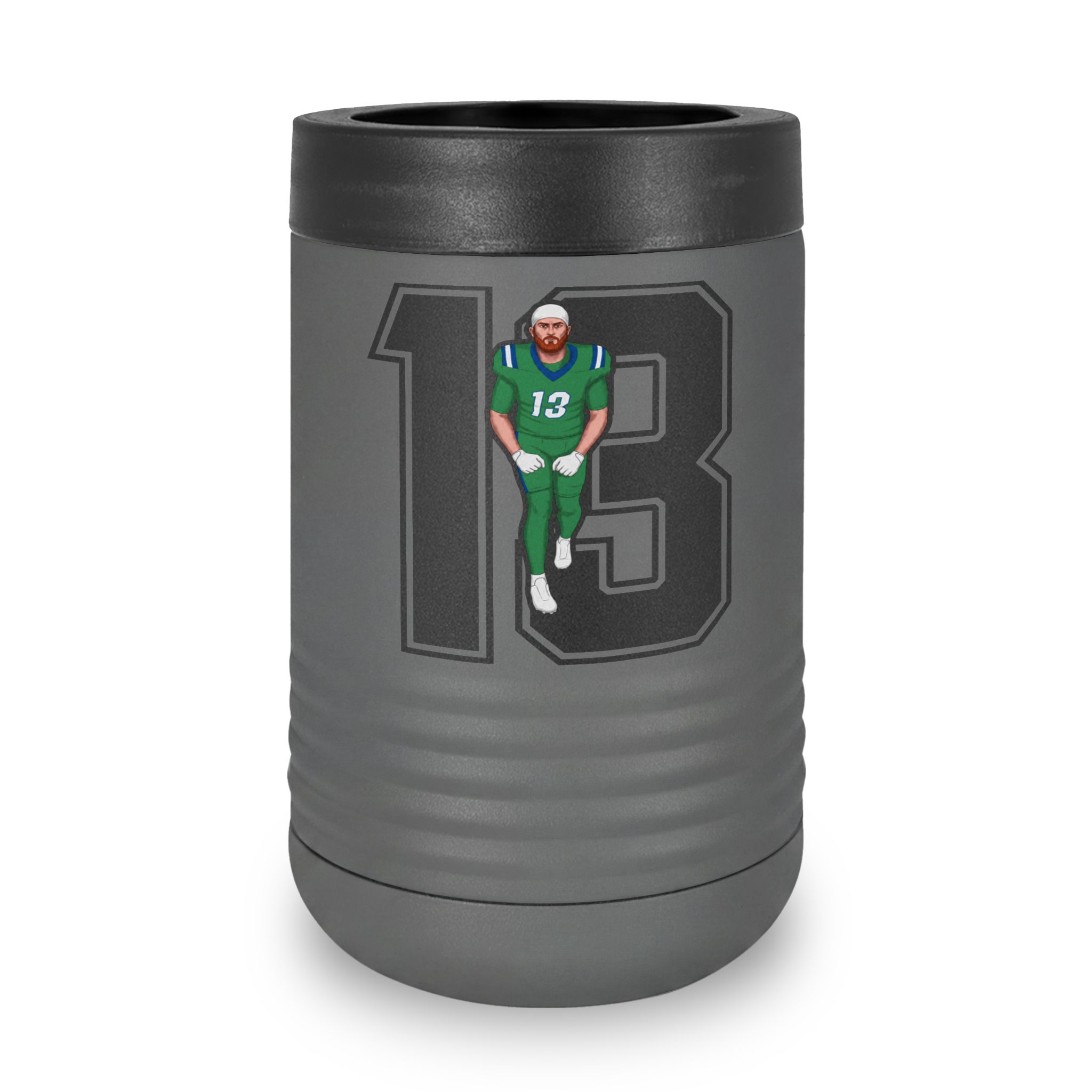 Stainless Can Cooler — character_number in Grey