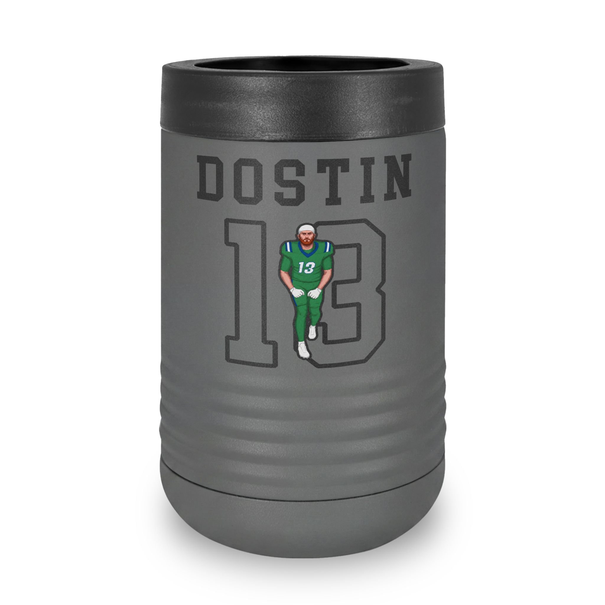 Stainless Can Cooler — character_shirsey in Grey
