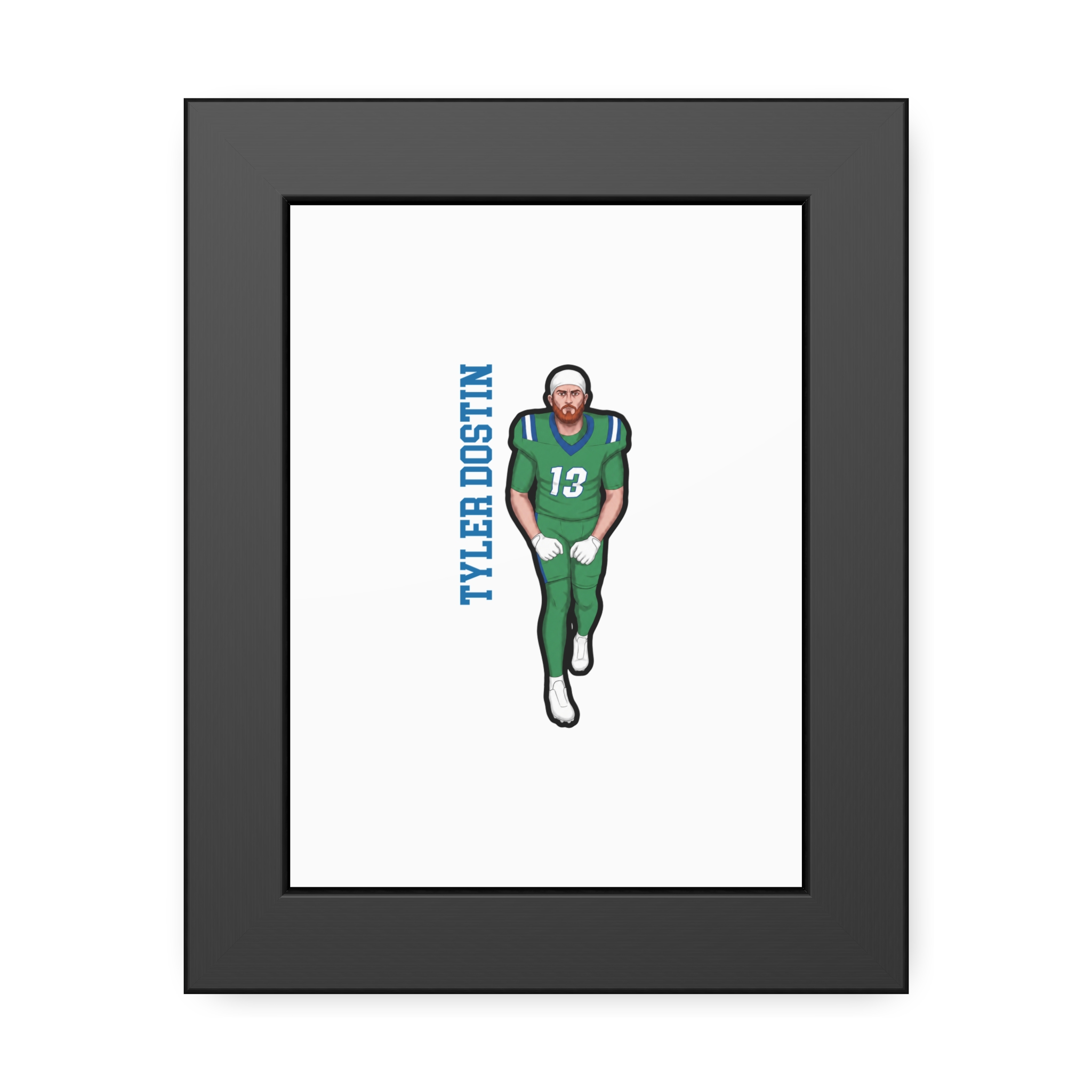 Framed Poster — character_name_vertical in Black