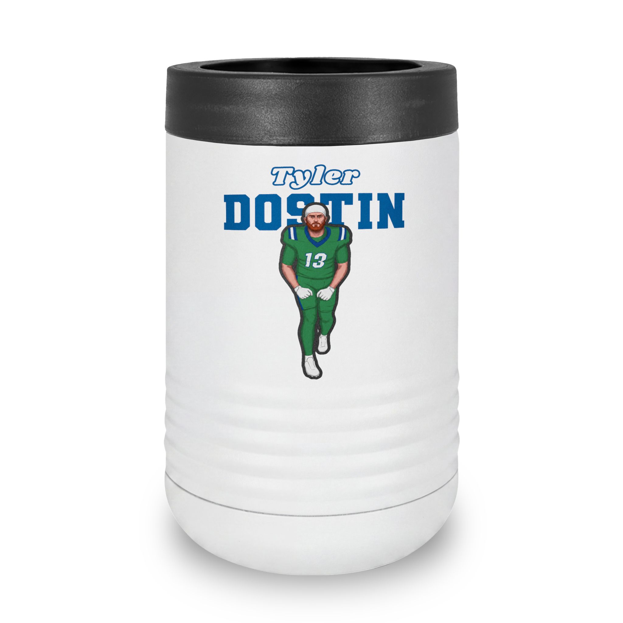 Stainless Can Cooler — character_name_arch in White
