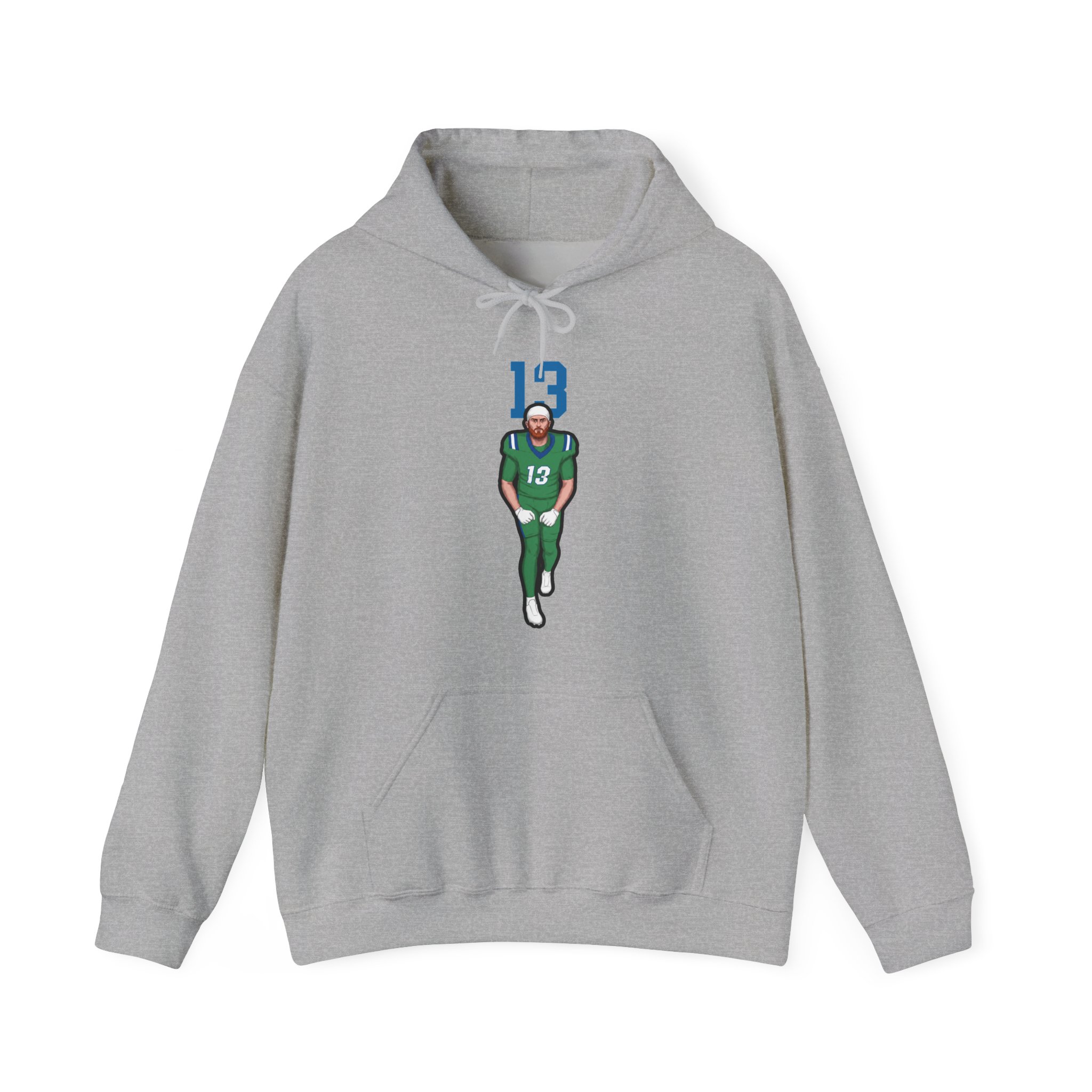 Hoodie — character_number_top in Grey