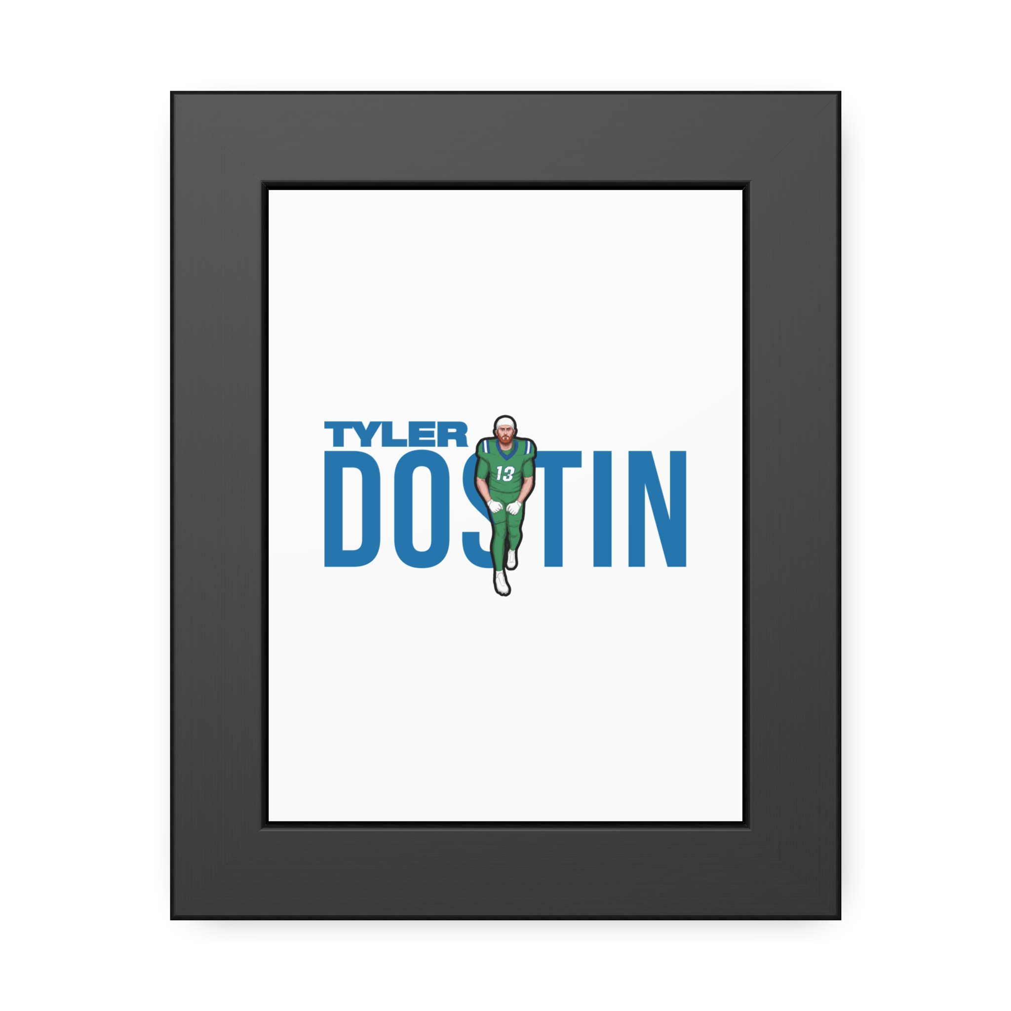 Framed Poster — character_player_name in Black