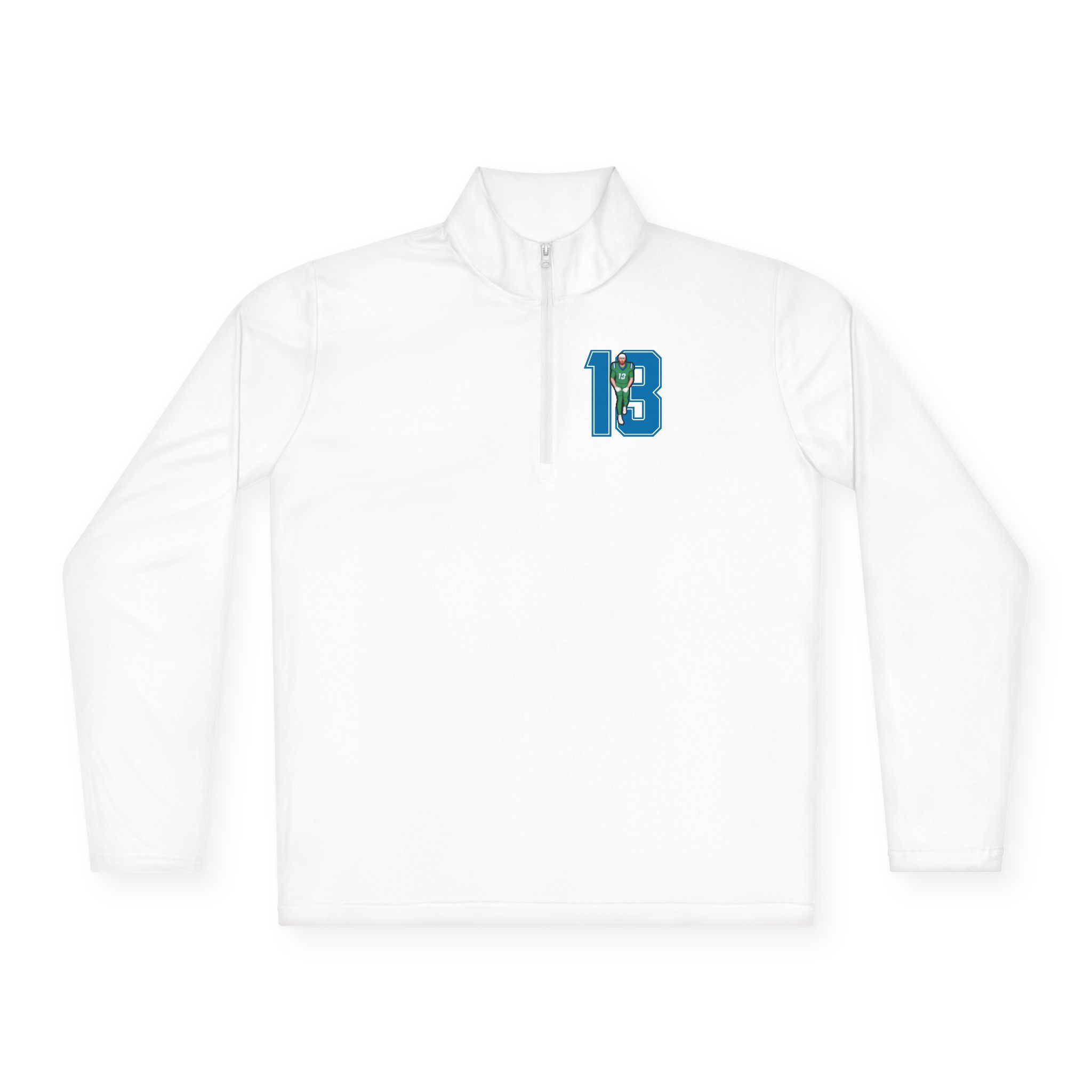 Q-Zip Pullover — character_number in White