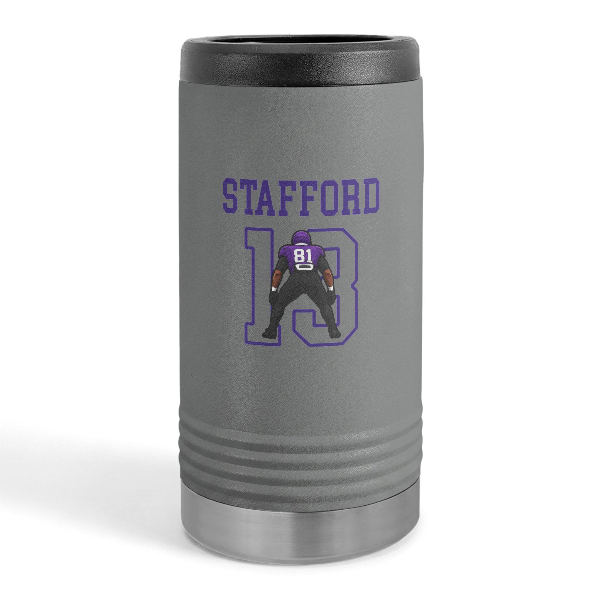Slim Stainless Can Cooler — character_shirsey in Grey