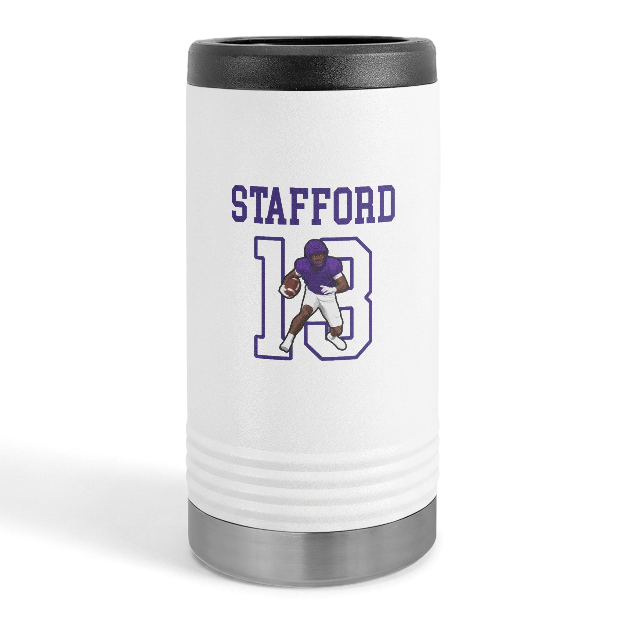 Slim Stainless Can Cooler — character_shirsey in White