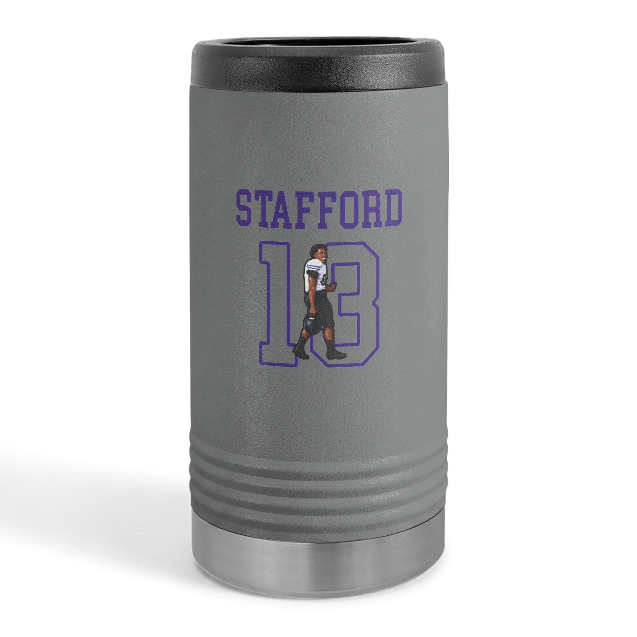 Slim Stainless Can Cooler — character_shirsey in Grey