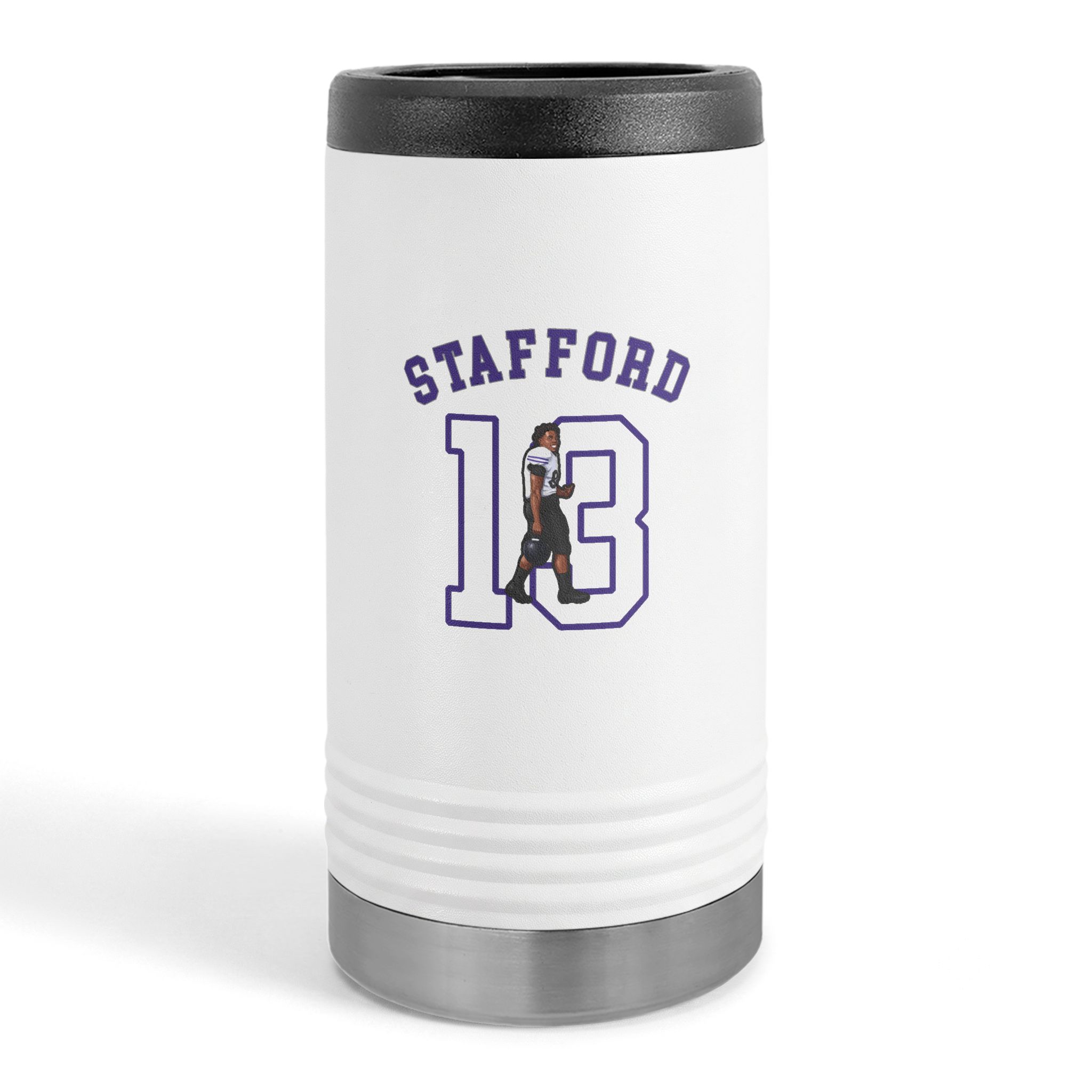 Slim Stainless Can Cooler — character_shirsey_arch in White