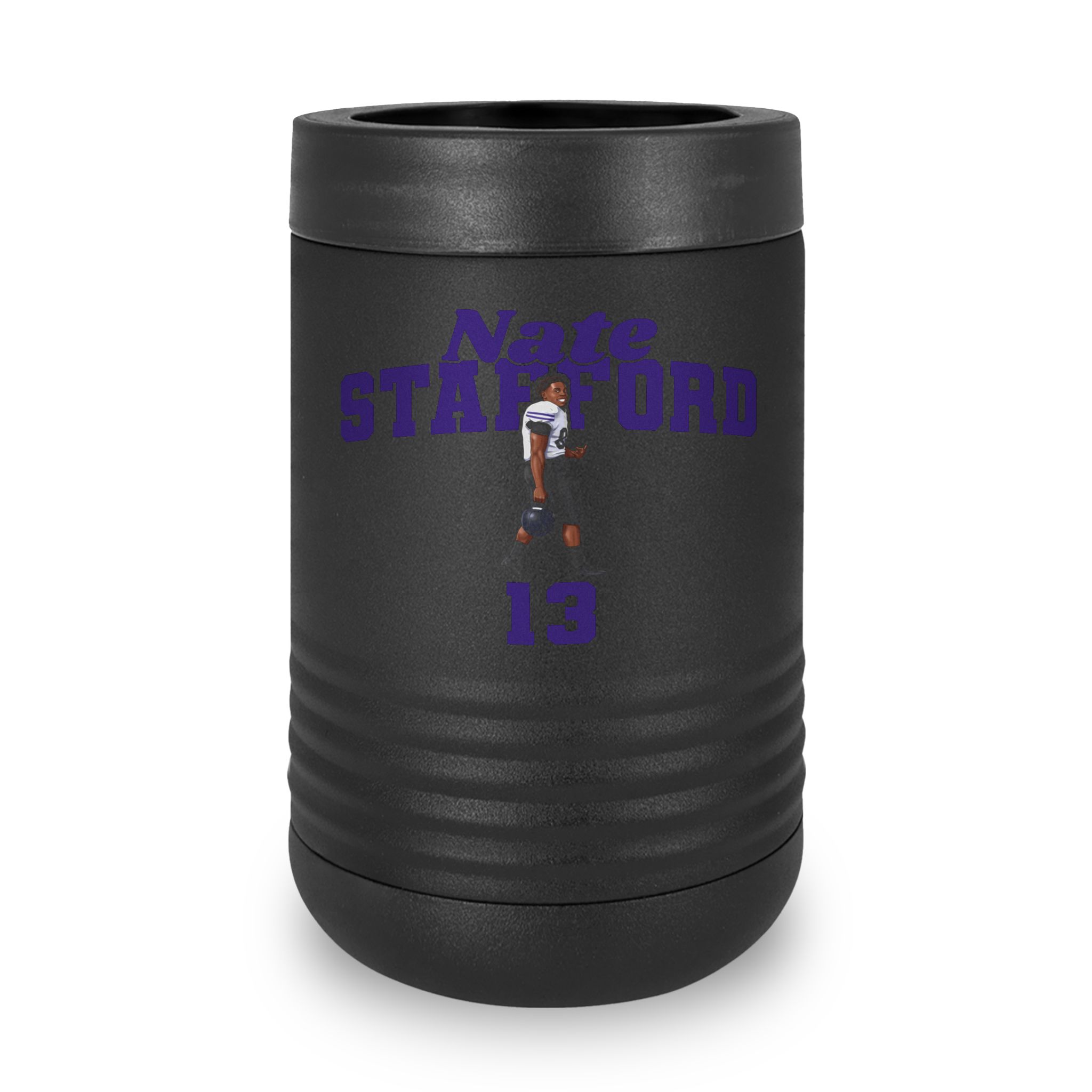 Stainless Can Cooler — character_signature_arch in Black