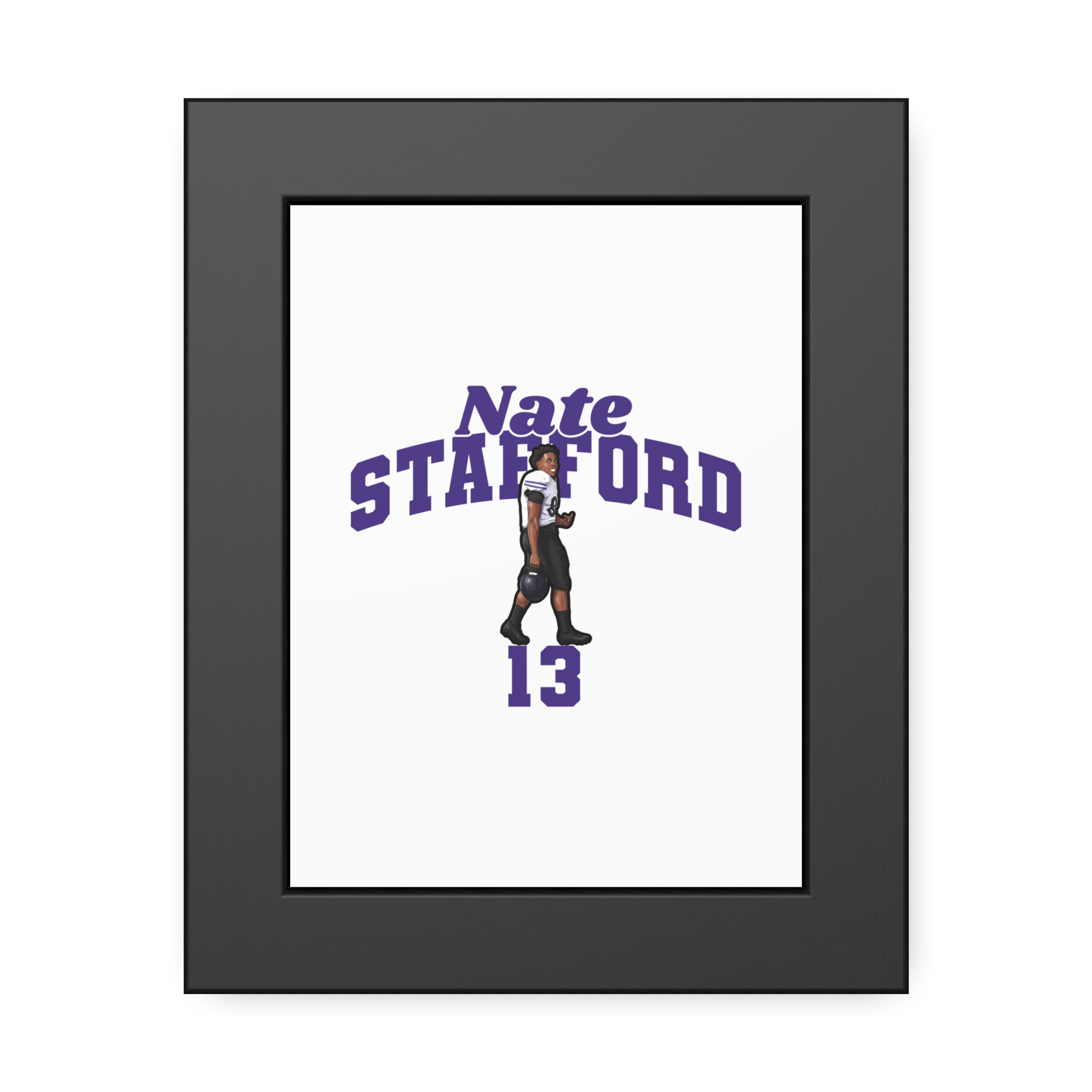 Framed Poster — character_signature_arch in Black