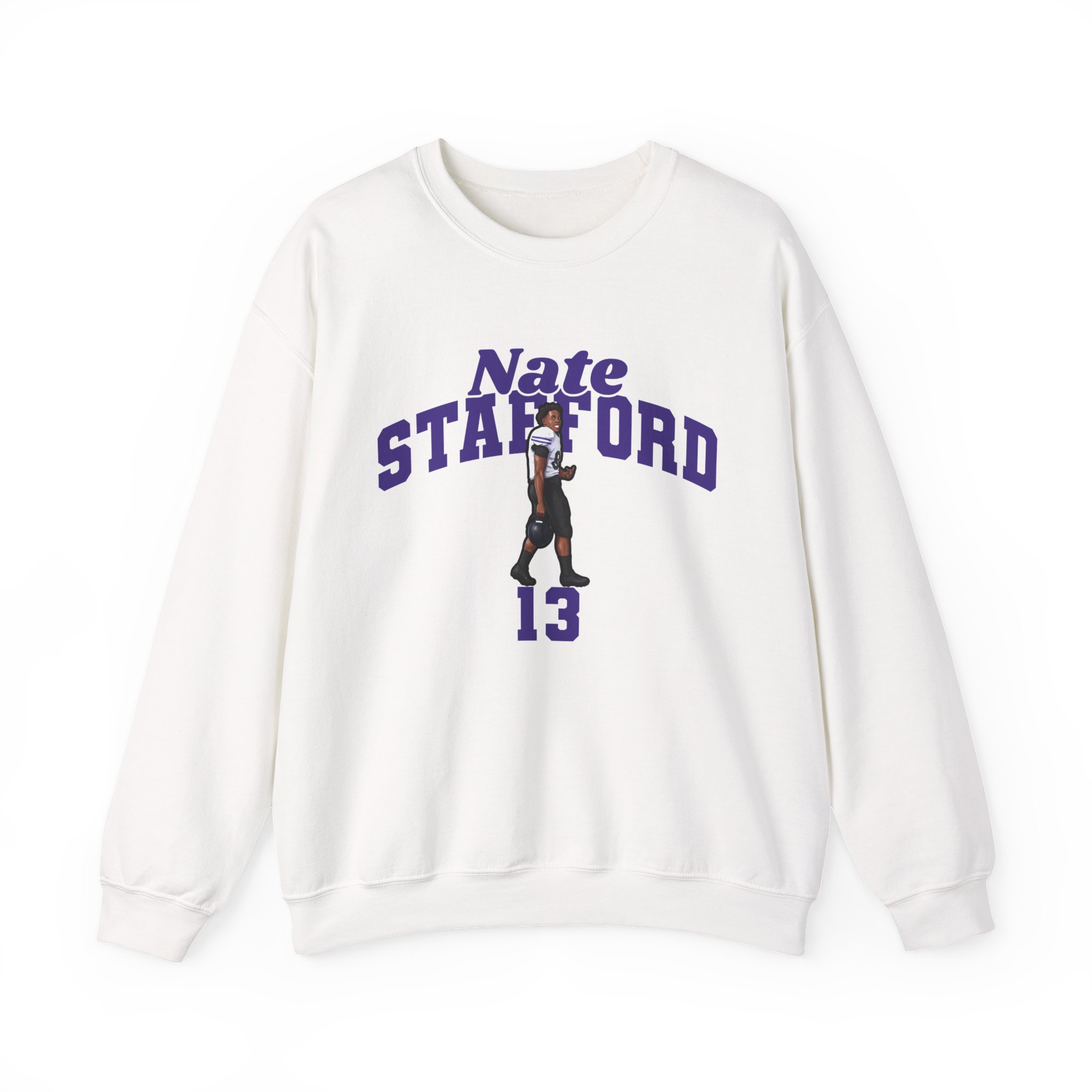 Crewneck Sweatshirt — character_signature_arch in White