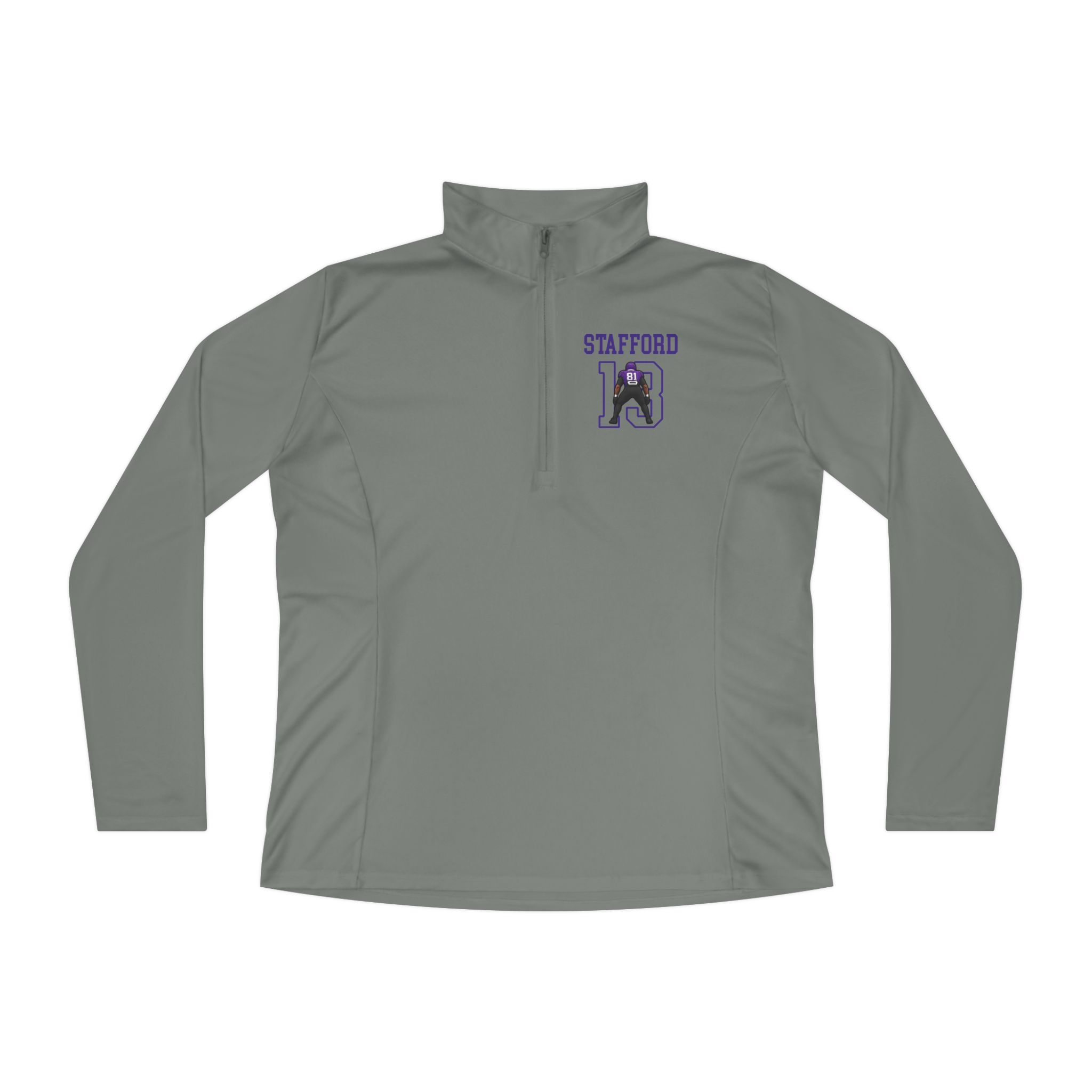 Women's Q-Zip Pullover — character_shirsey in Grey