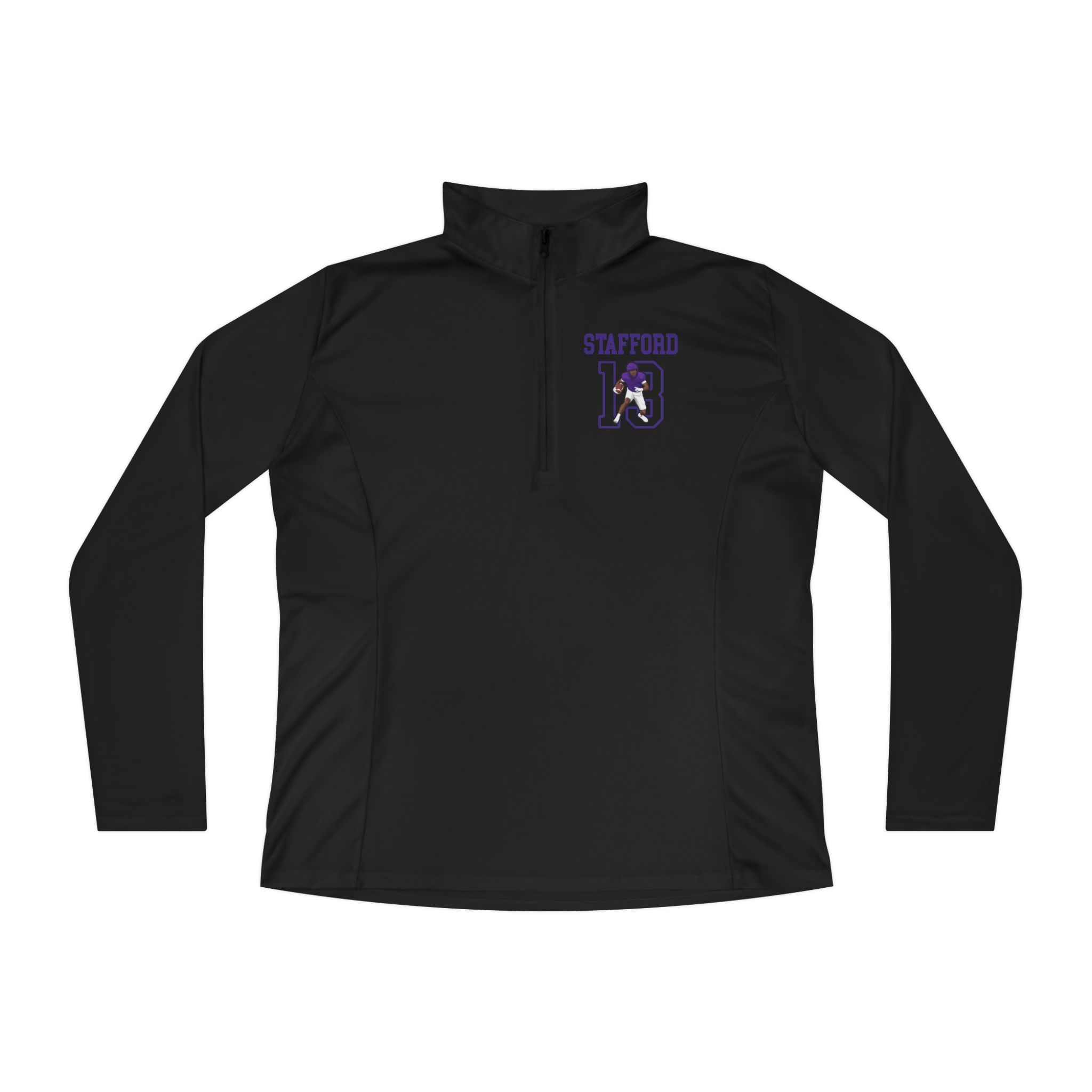Women's Q-Zip Pullover — character_shirsey in Black