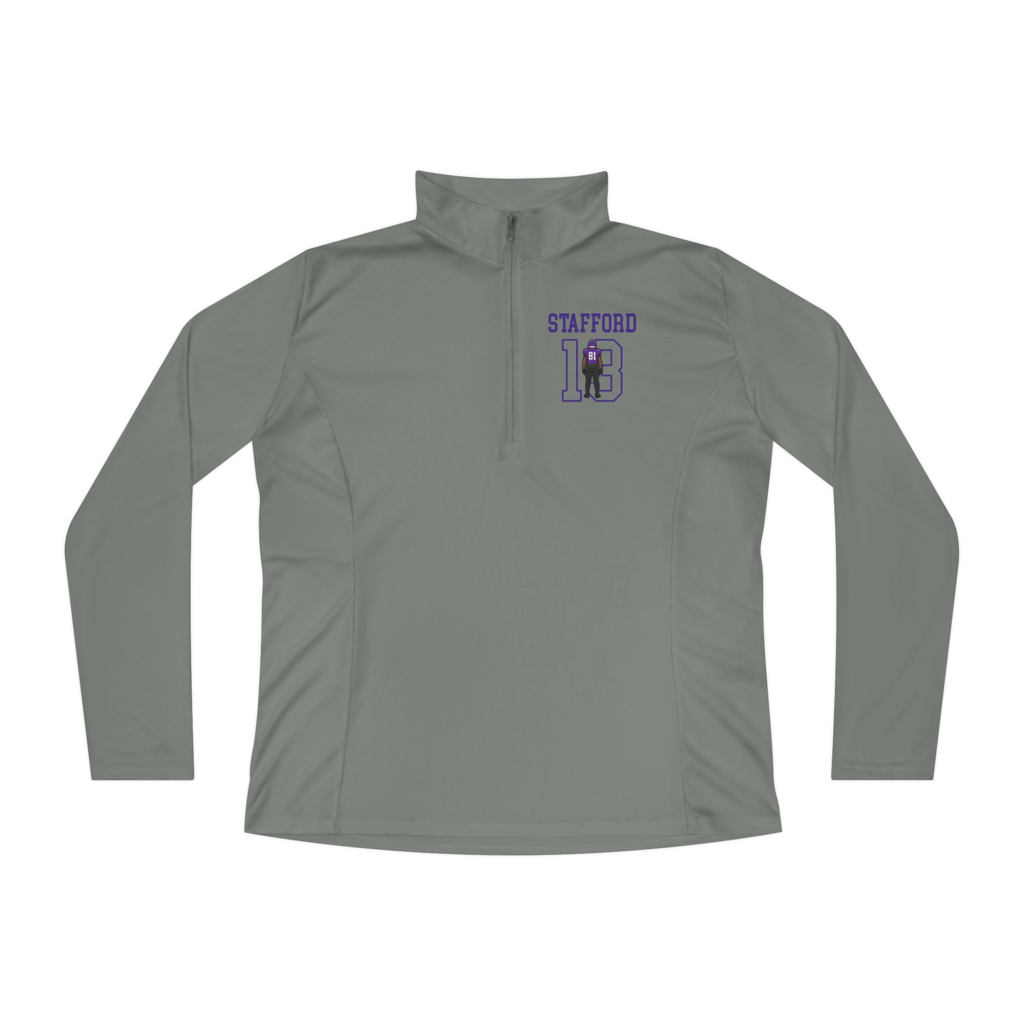 Women's Q-Zip Pullover — character_shirsey in Grey