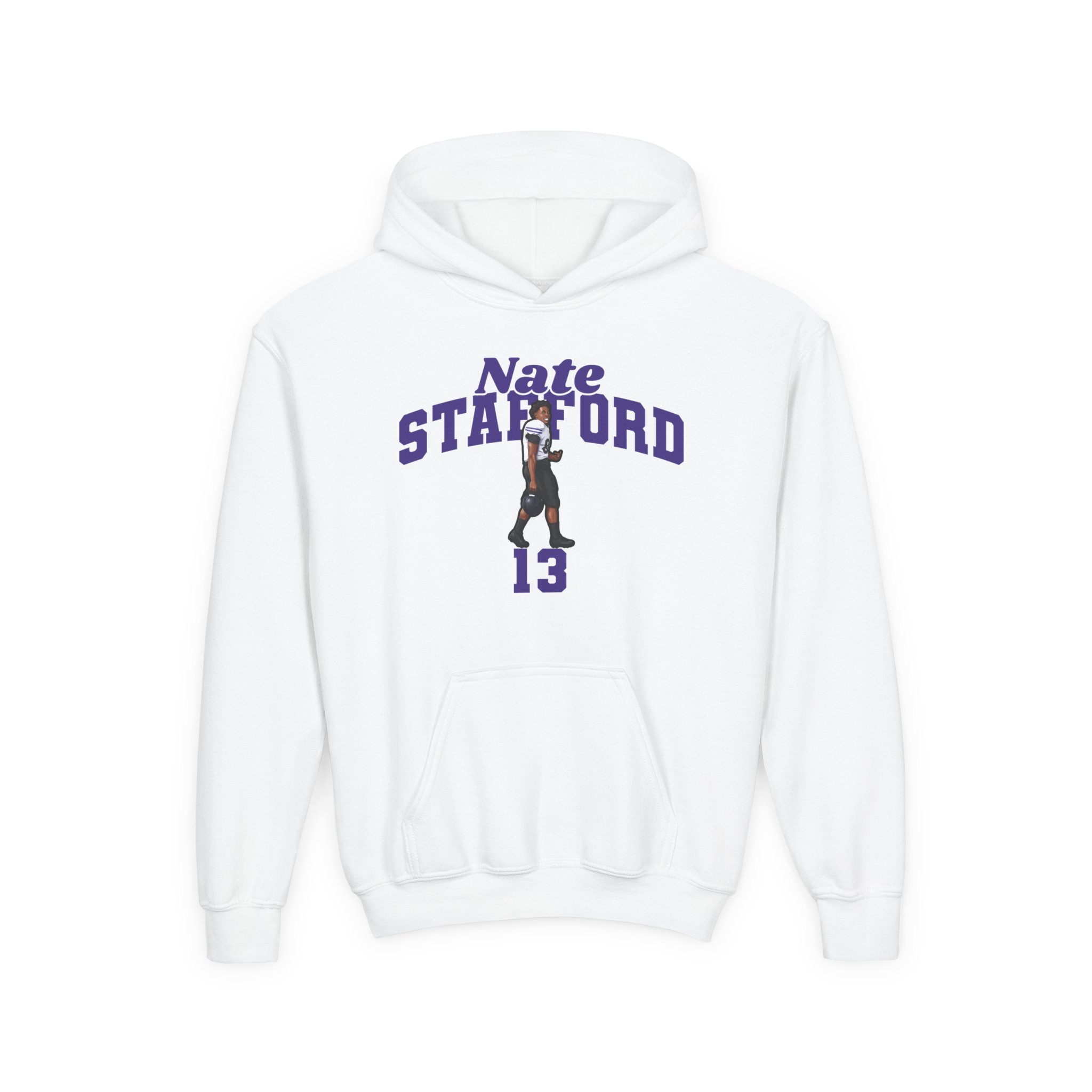 Youth Hoodie — character_signature_arch in White