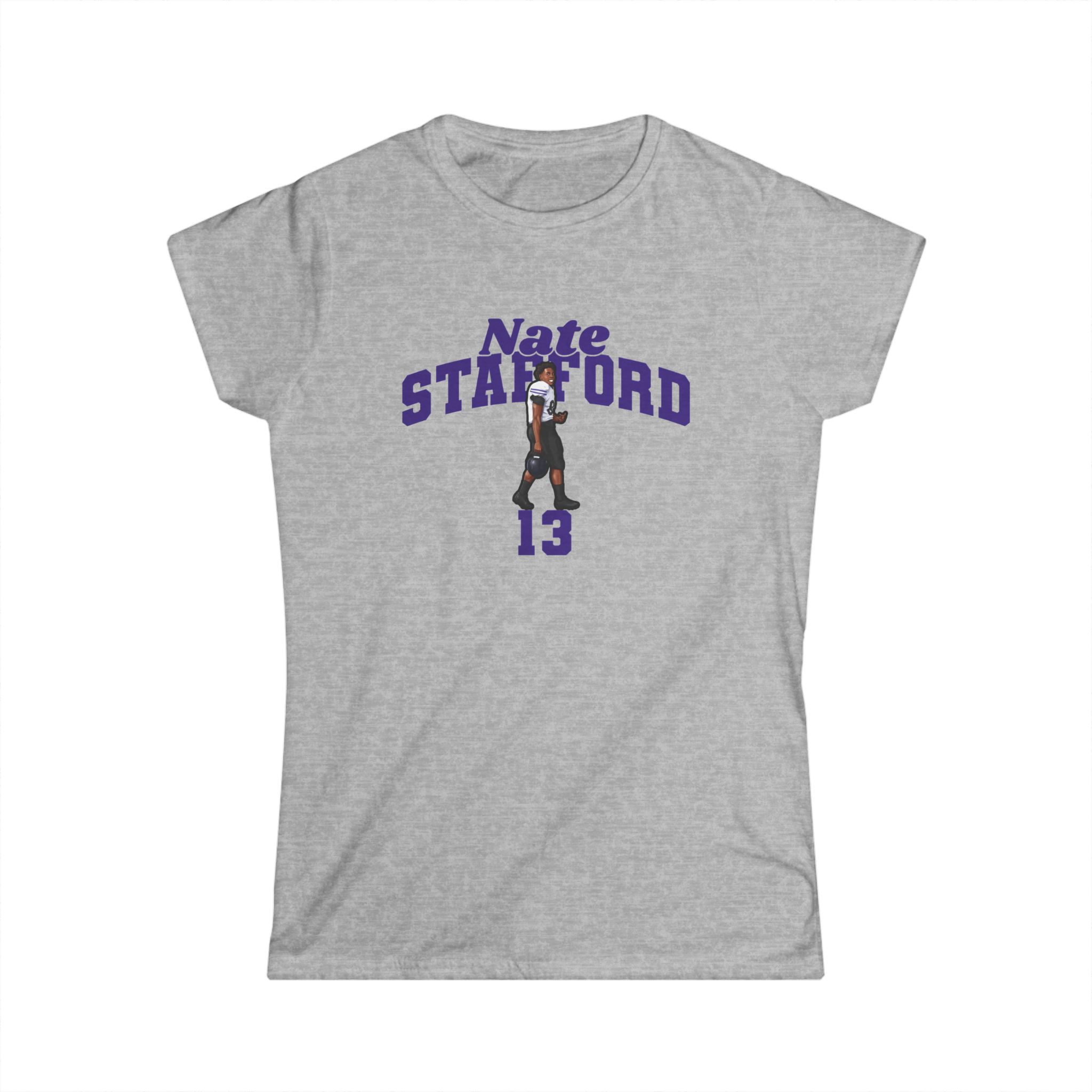 Women's Softstyle Tee — character_signature_arch in Grey