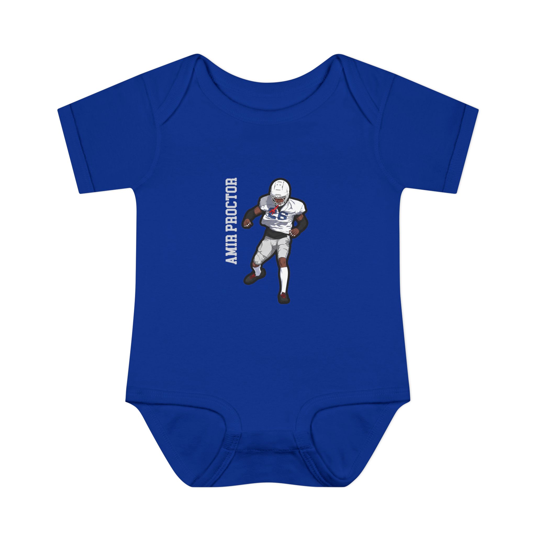 Baby Onesie — character_name_vertical in Royal