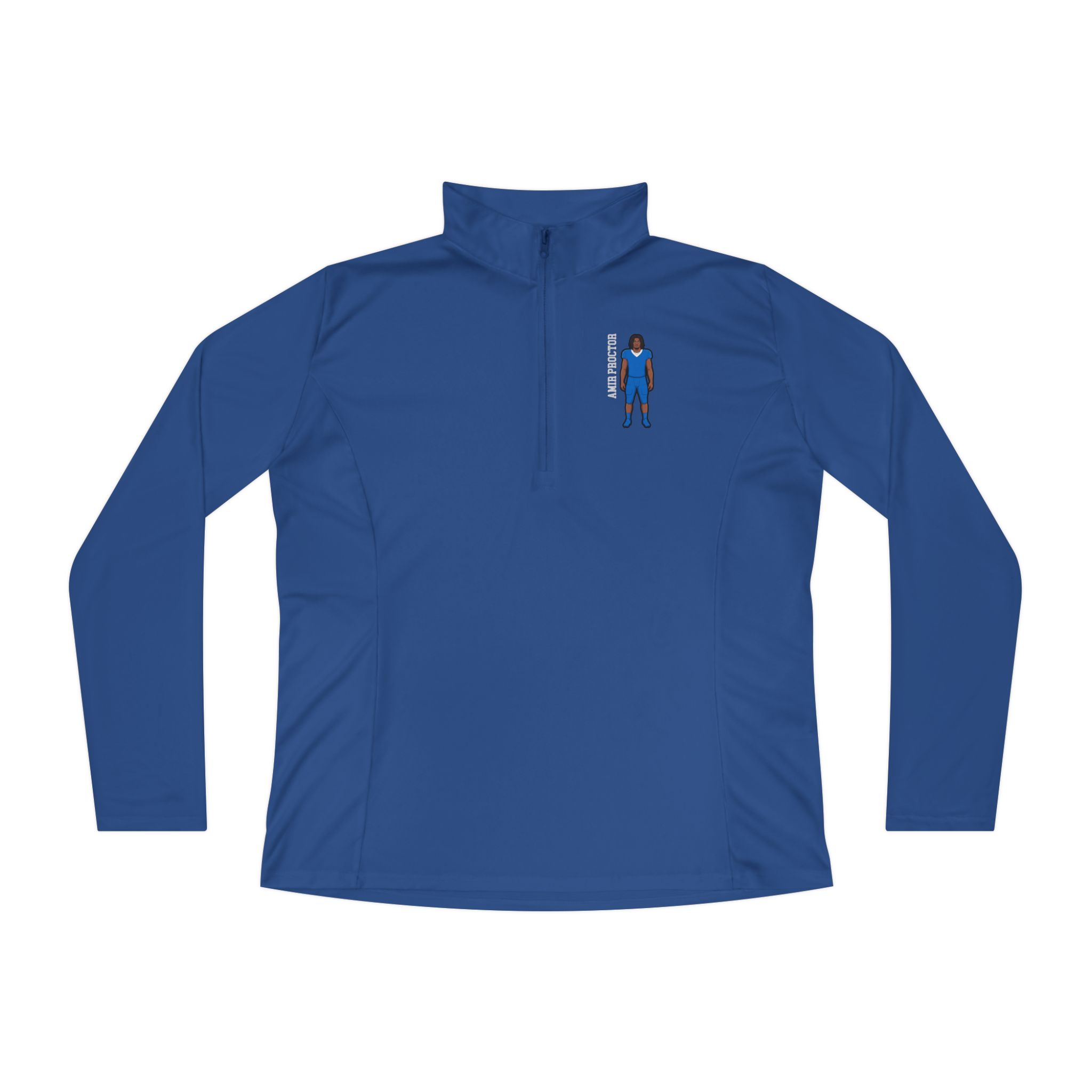 Women's Q-Zip Pullover — character_name_vertical in Royal