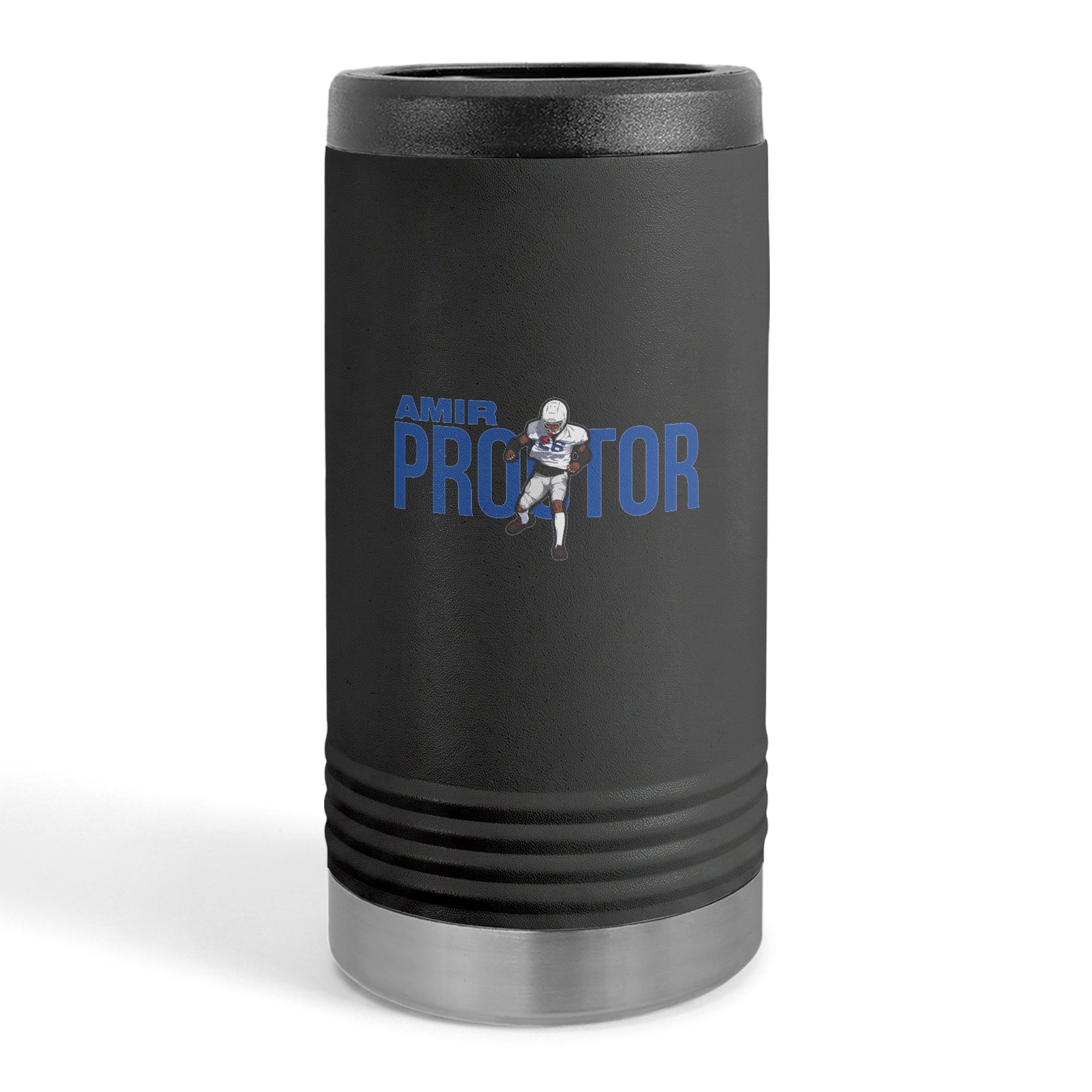 Slim Stainless Can Cooler — character_player_name in Black
