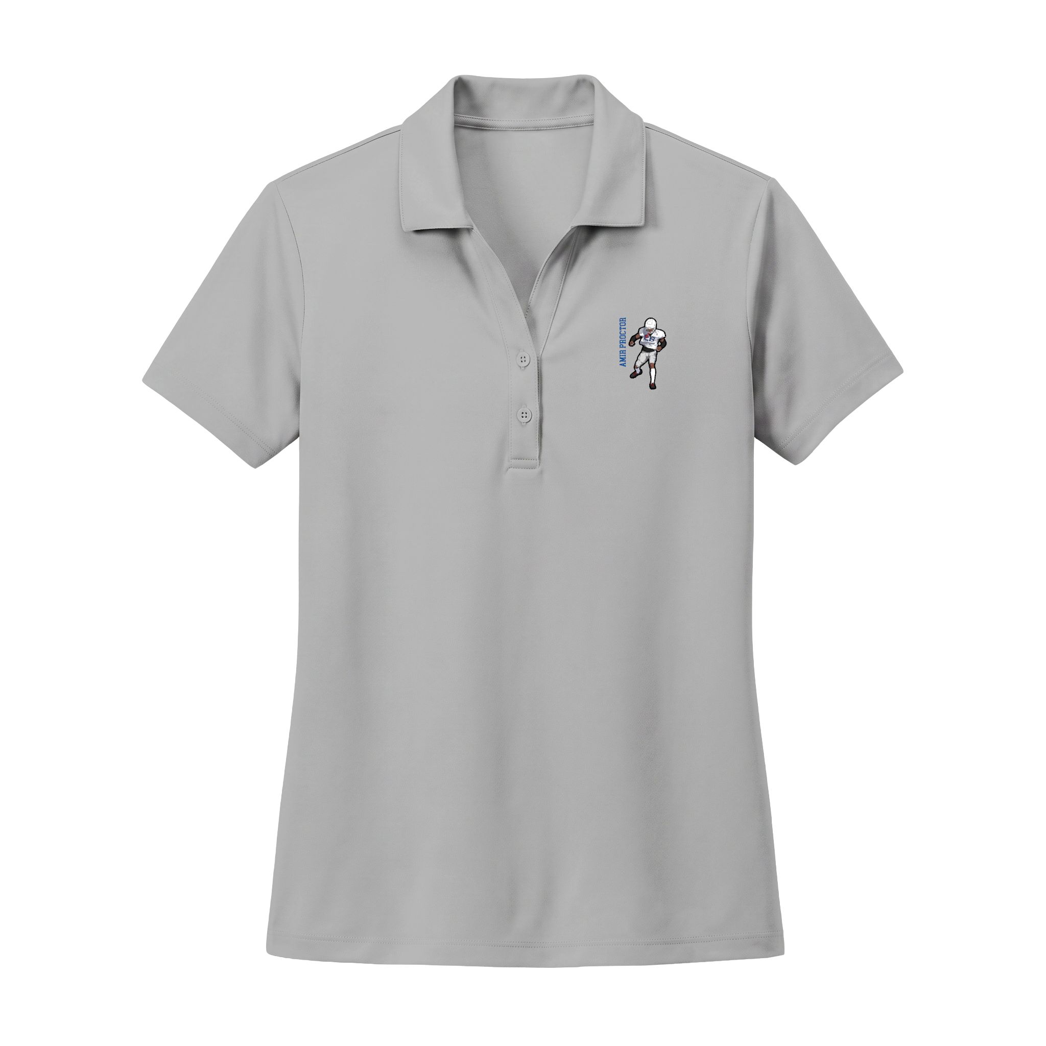 Women's Performance Polo — character_name_vertical in Silver