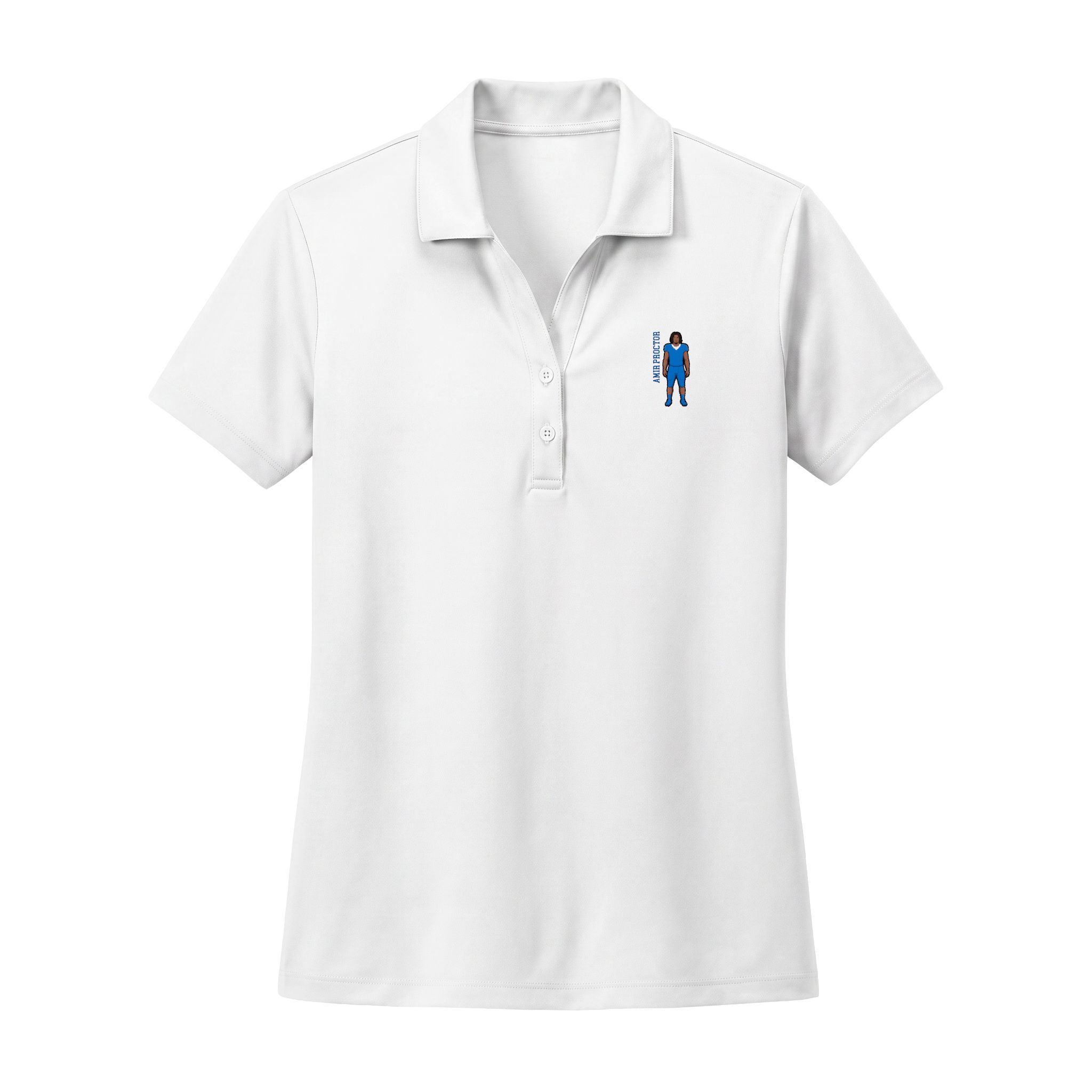 Women's Performance Polo — character_name_vertical in White