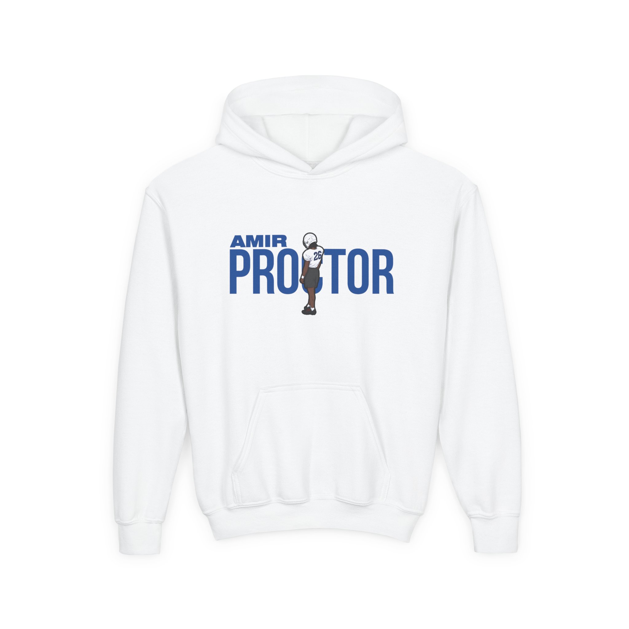Youth Hoodie — character_player_name in White