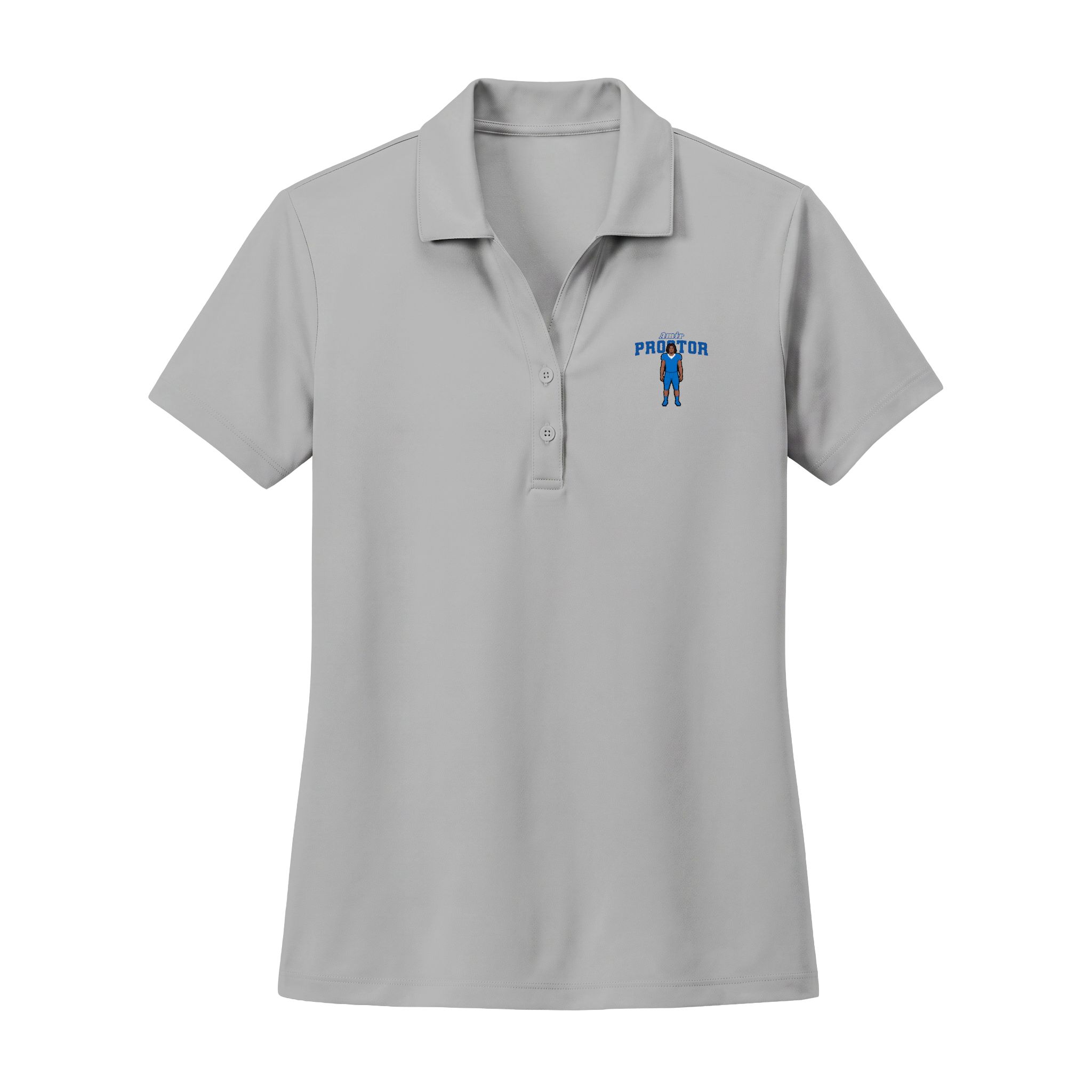 Women's Performance Polo — character_name_arch in Silver