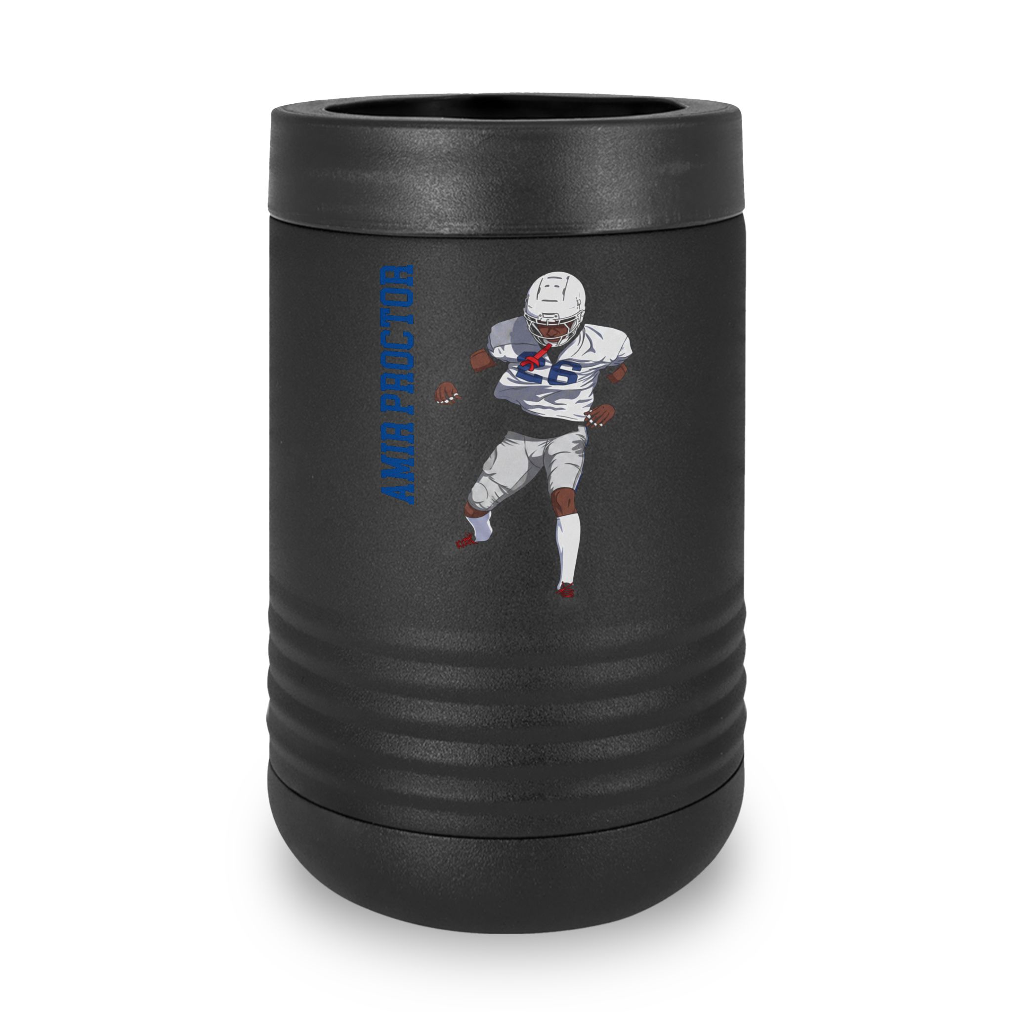 Stainless Can Cooler — character_name_vertical in Black