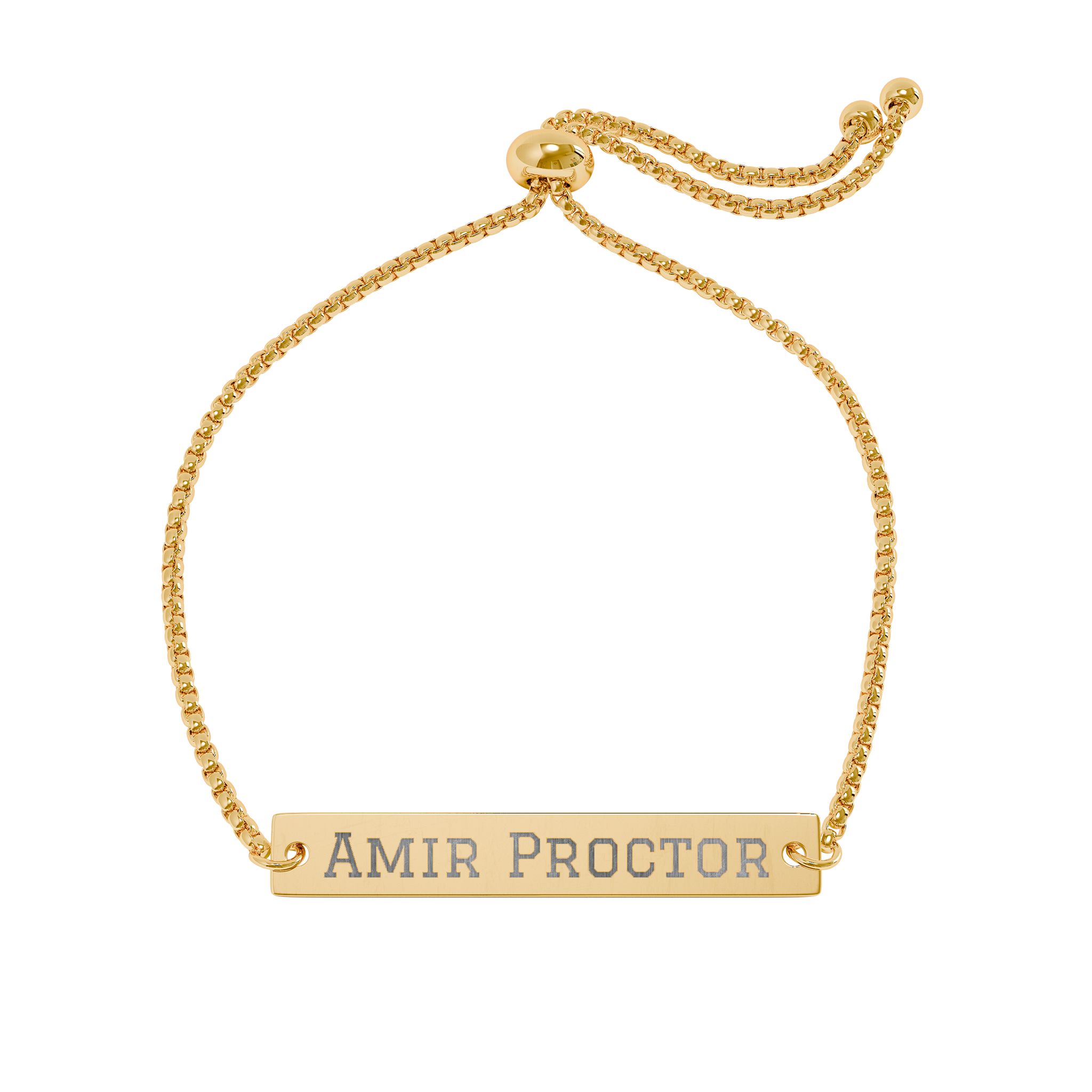 Engraved Bar Bracelet — Classic in Gold