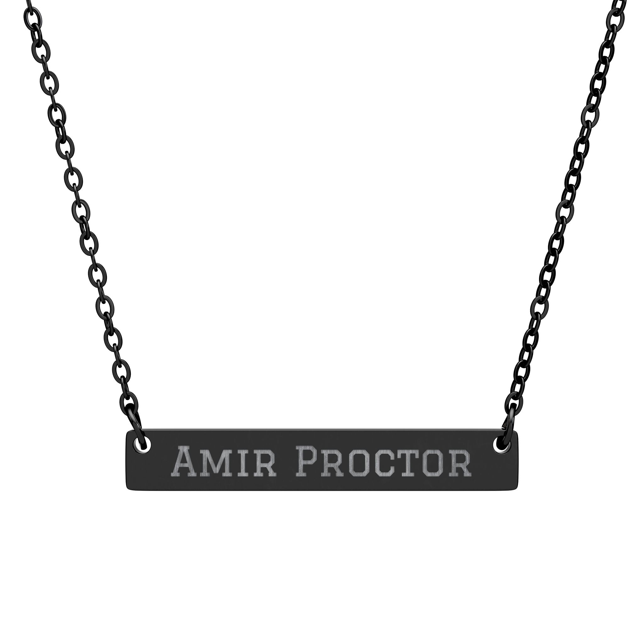 Engraved Bar Necklace — Classic in Black
