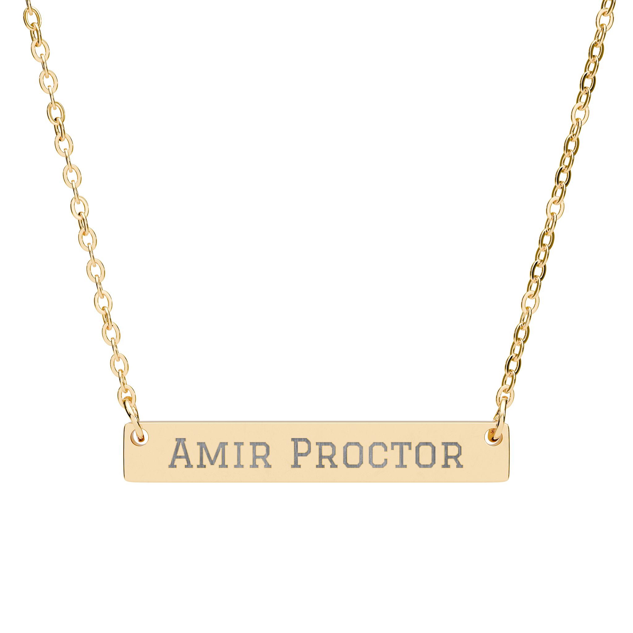 Engraved Bar Necklace — Classic in Gold