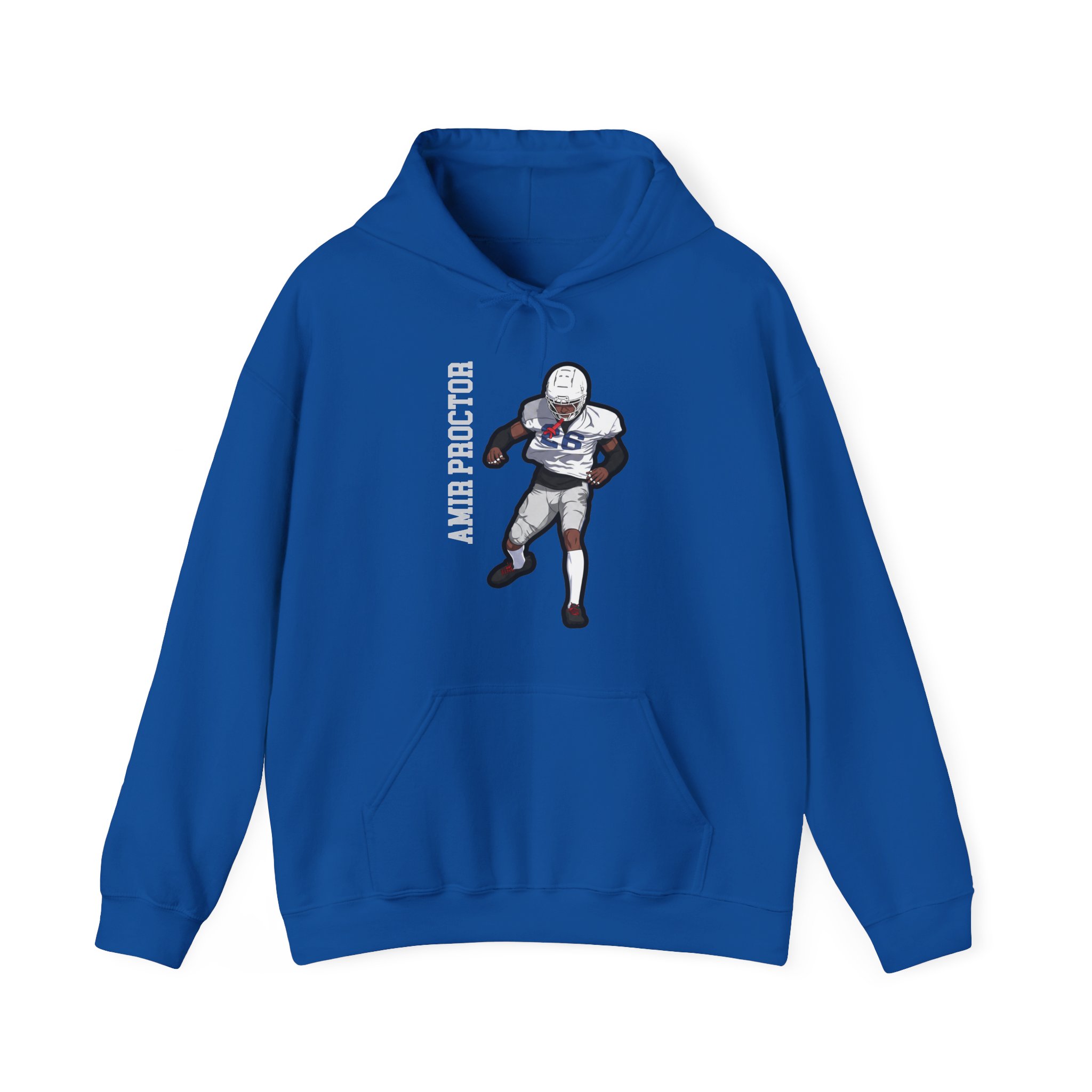 Hoodie — character_name_vertical in Royal