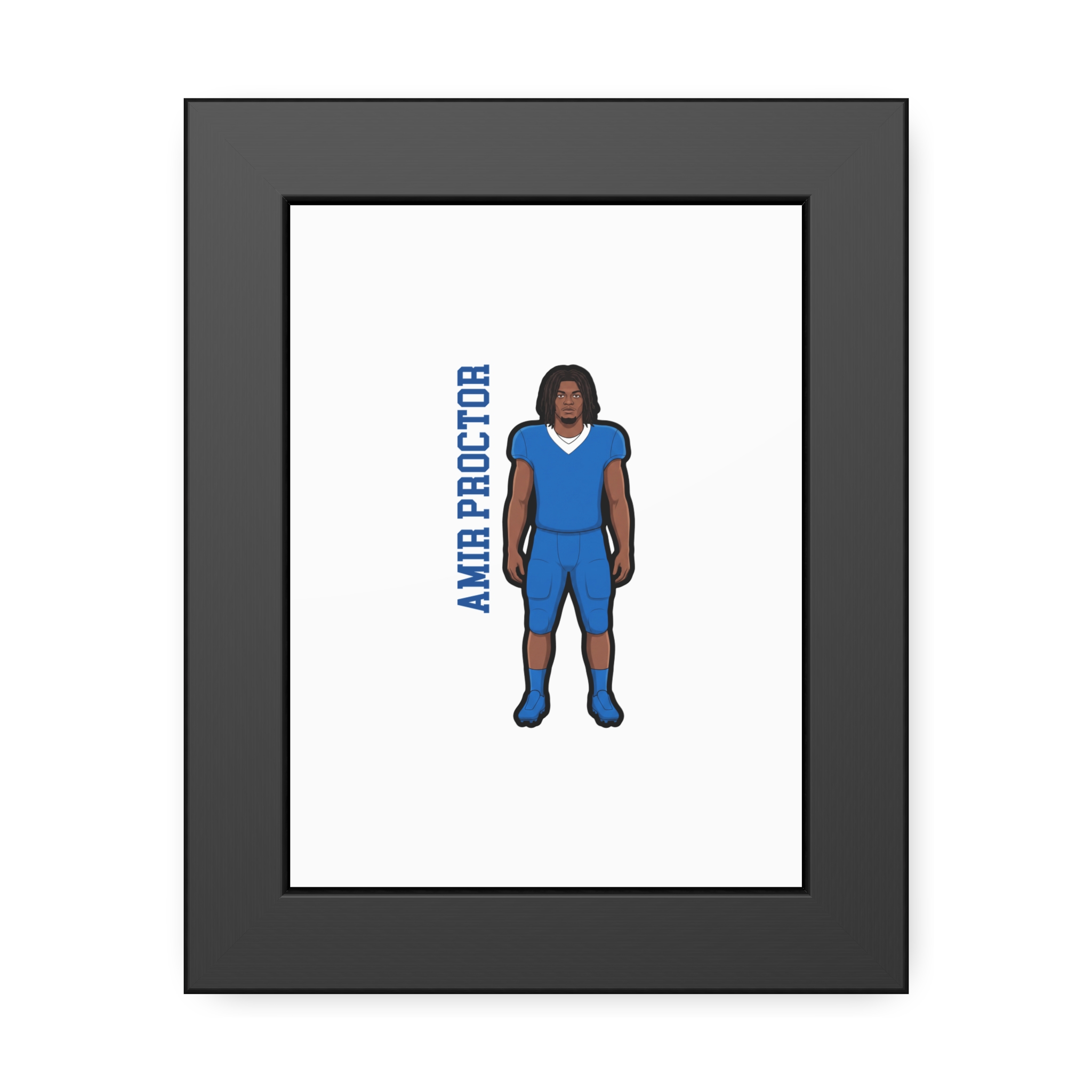 Framed Poster — character_name_vertical in Black